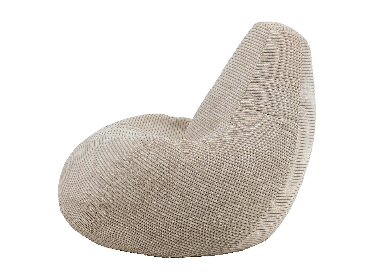 Pouf inclinable velours côtelé, beige - DALTON