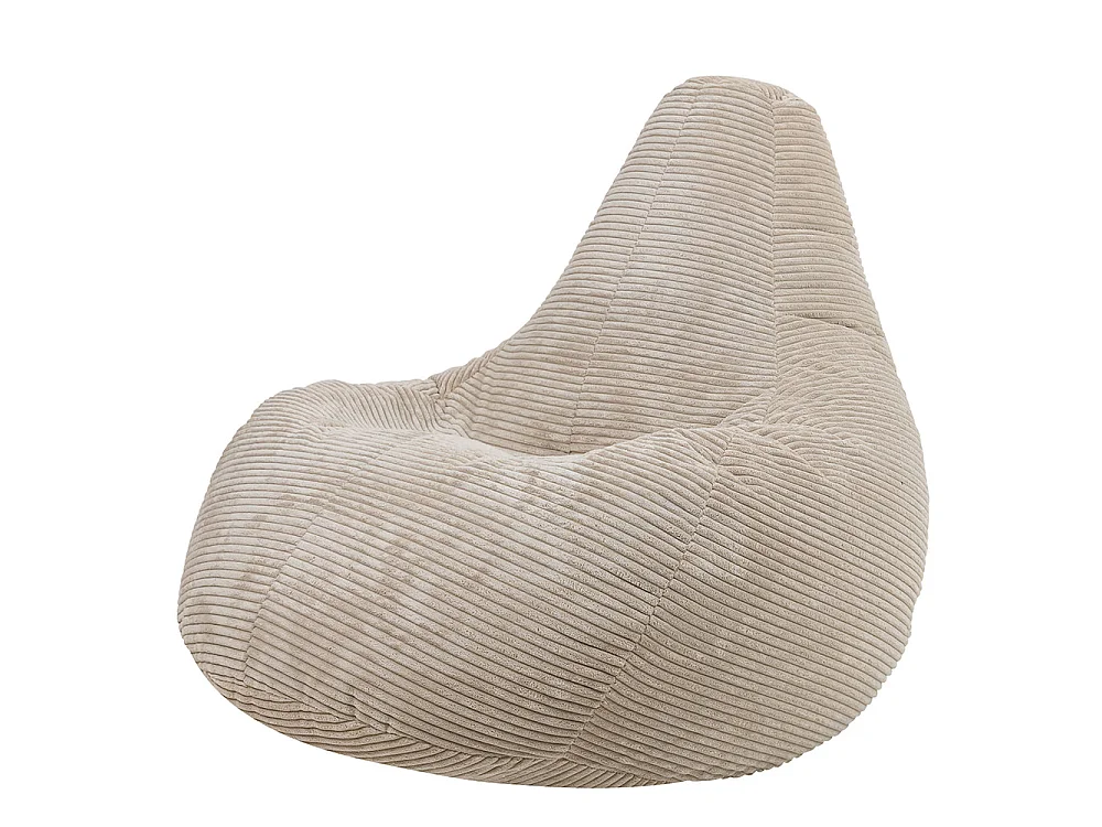 Pouf inclinable velours côtelé, beige - DALTON