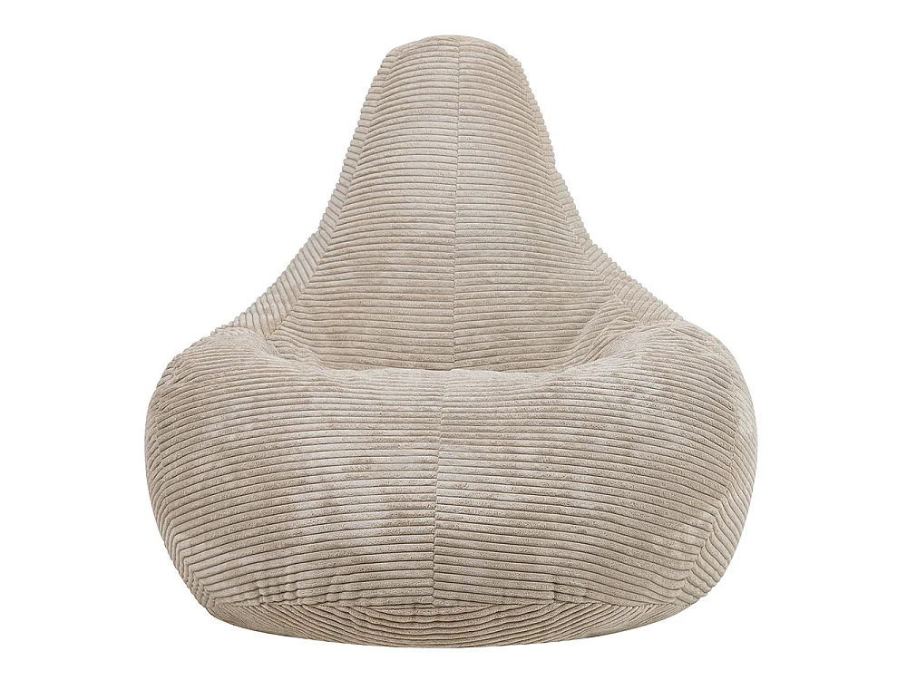 Pouf inclinable velours côtelé, beige - DALTON
