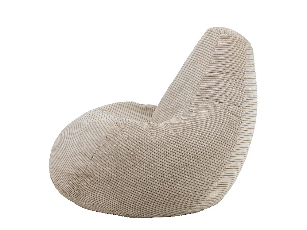 Pouf inclinable velours côtelé, beige - DALTON