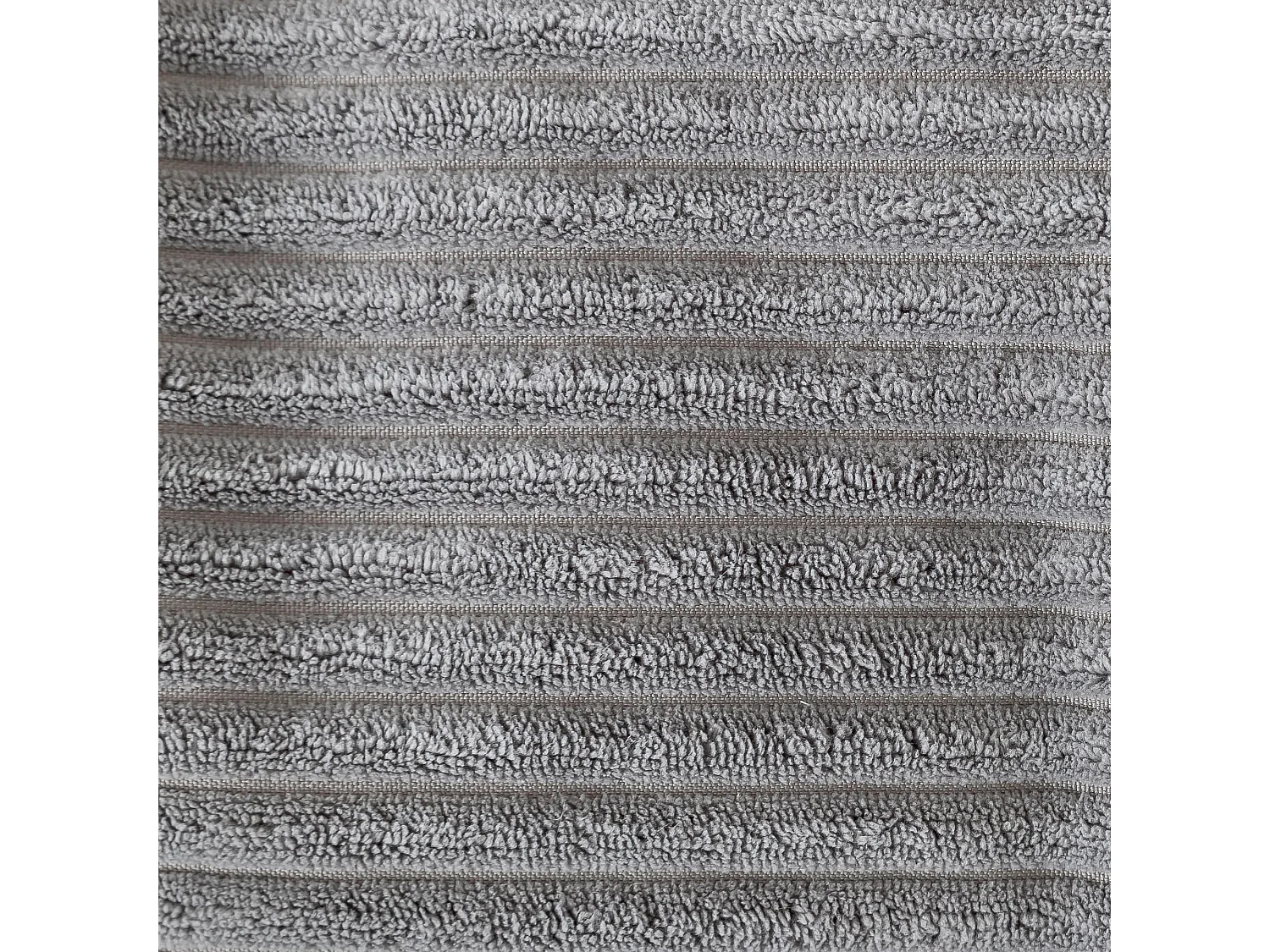 Pouf inclinable et son repose-pied velours côtelé, gris  - DALTON