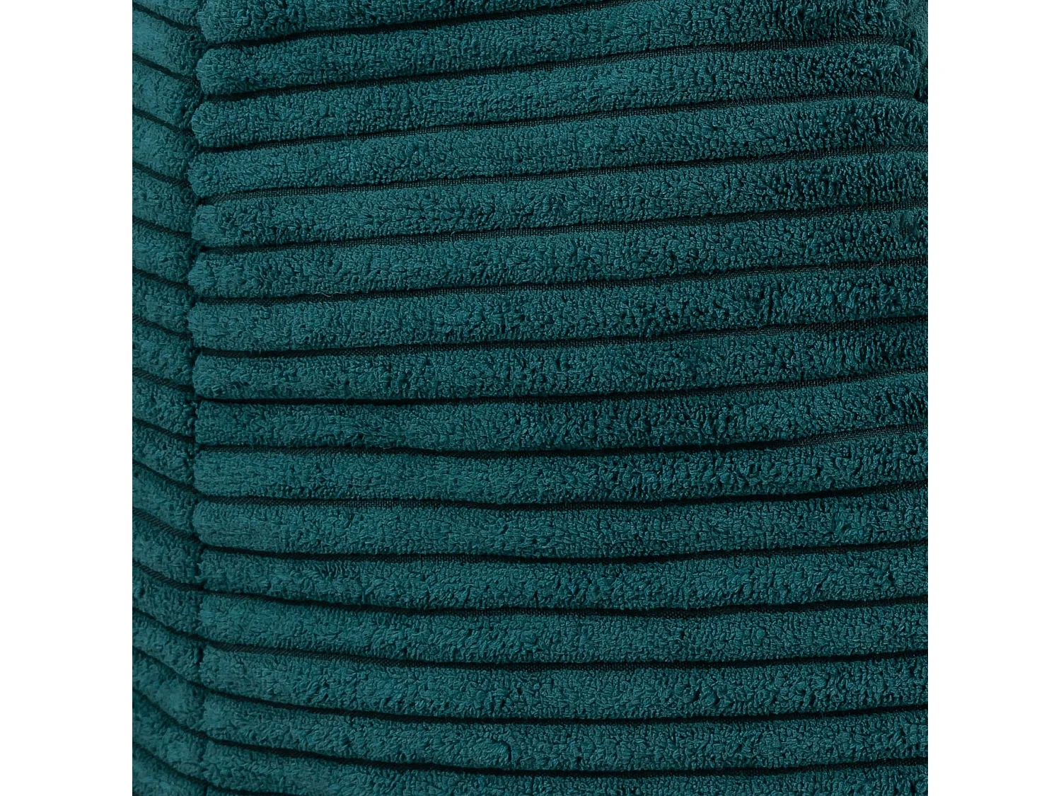 Pouf fauteuil et son repose-pieds carré velours côtelé bleu canard - MORGAN