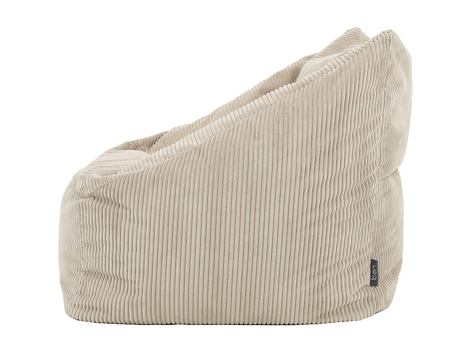 Pouf fauteuil salon ou chambre velours côtelé beige - NATALIA