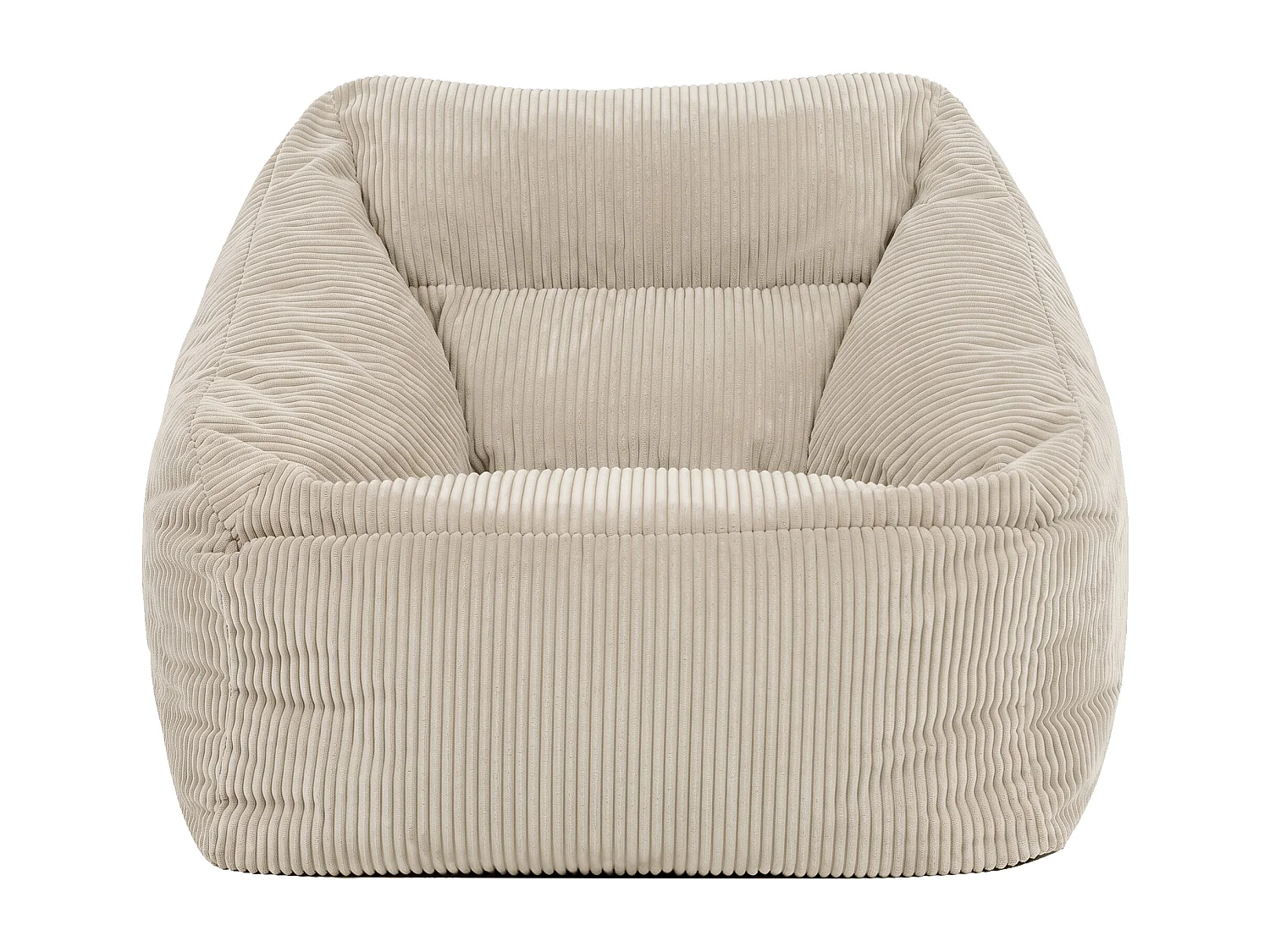 Pouf fauteuil salon ou chambre velours côtelé beige - NATALIA