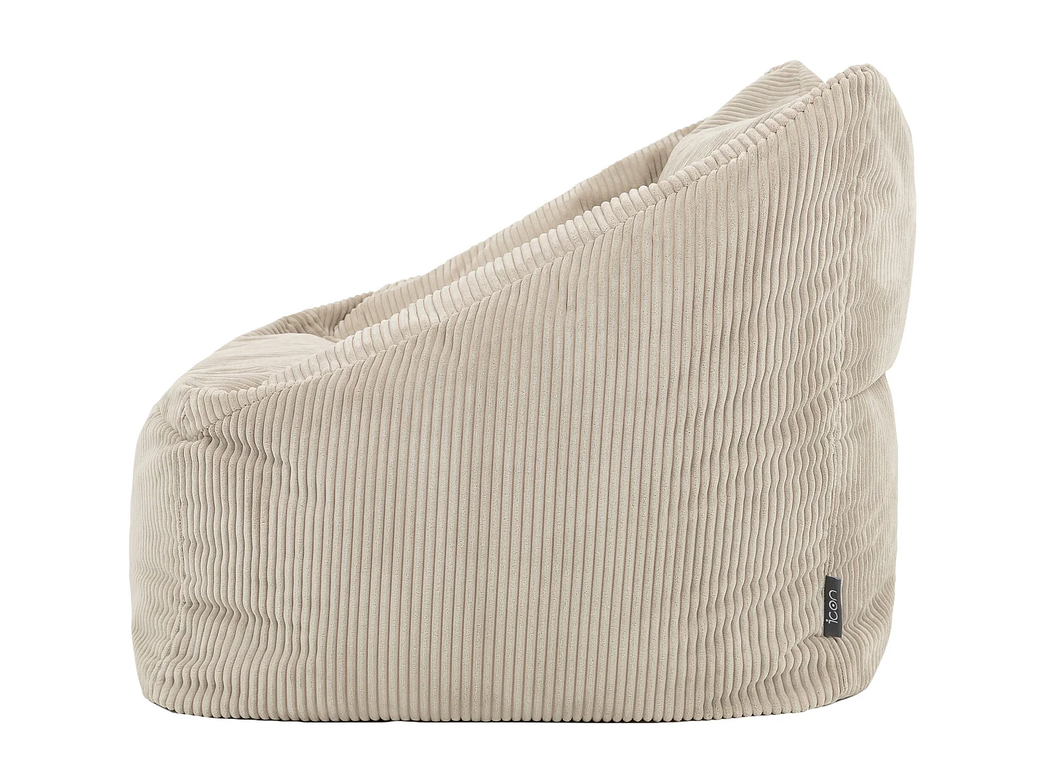 Pouf fauteuil salon ou chambre velours côtelé beige - NATALIA