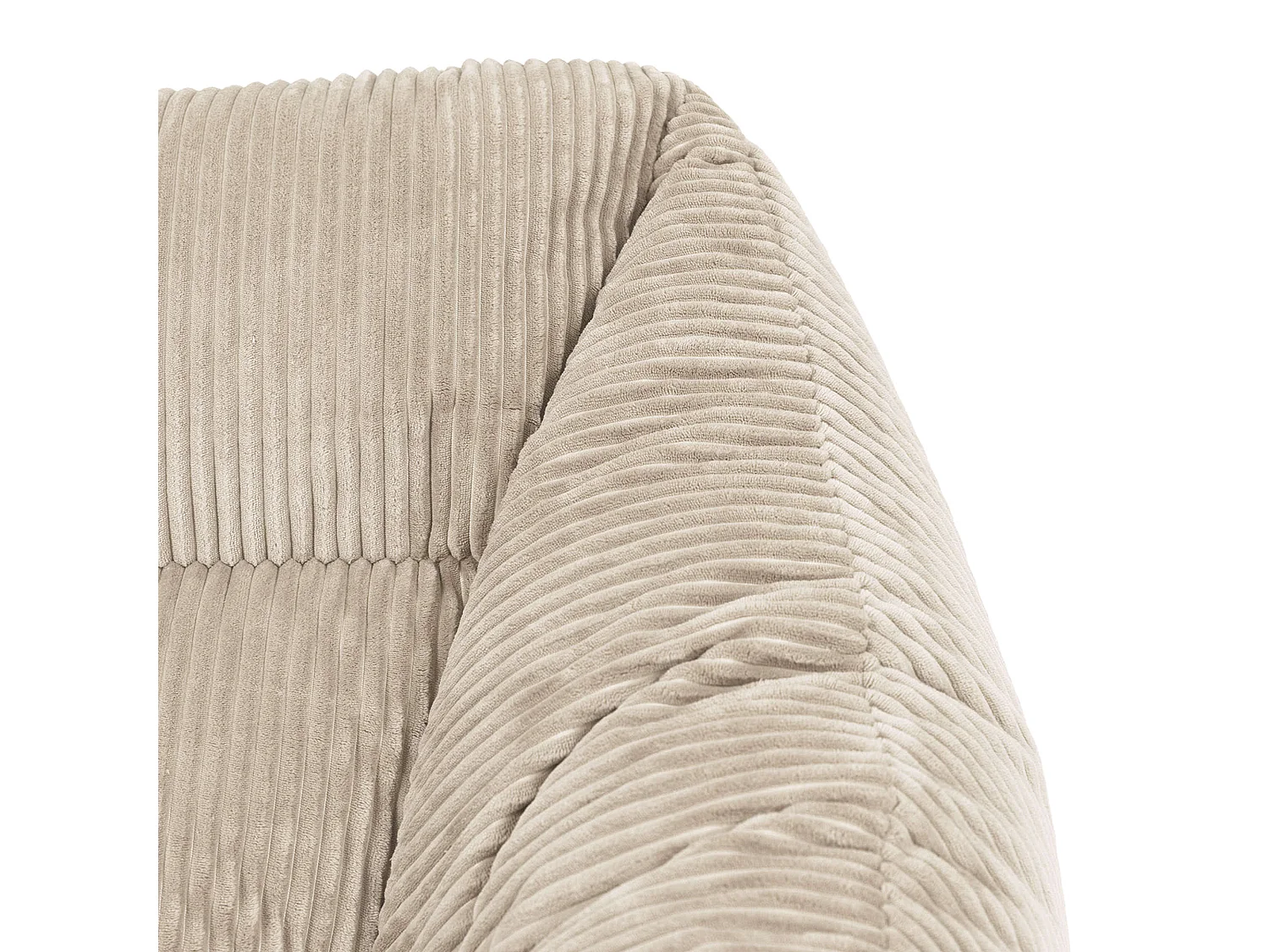 Pouf fauteuil salon ou chambre velours côtelé beige - NATALIA