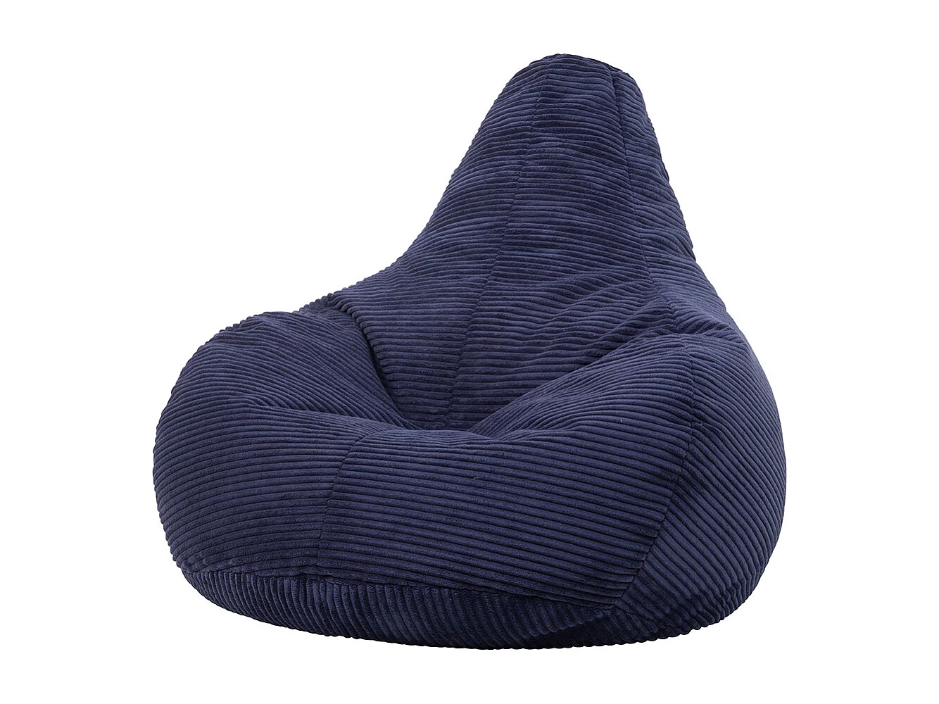 Pouf inclinable velours côtelé, bleu marine - DALTON