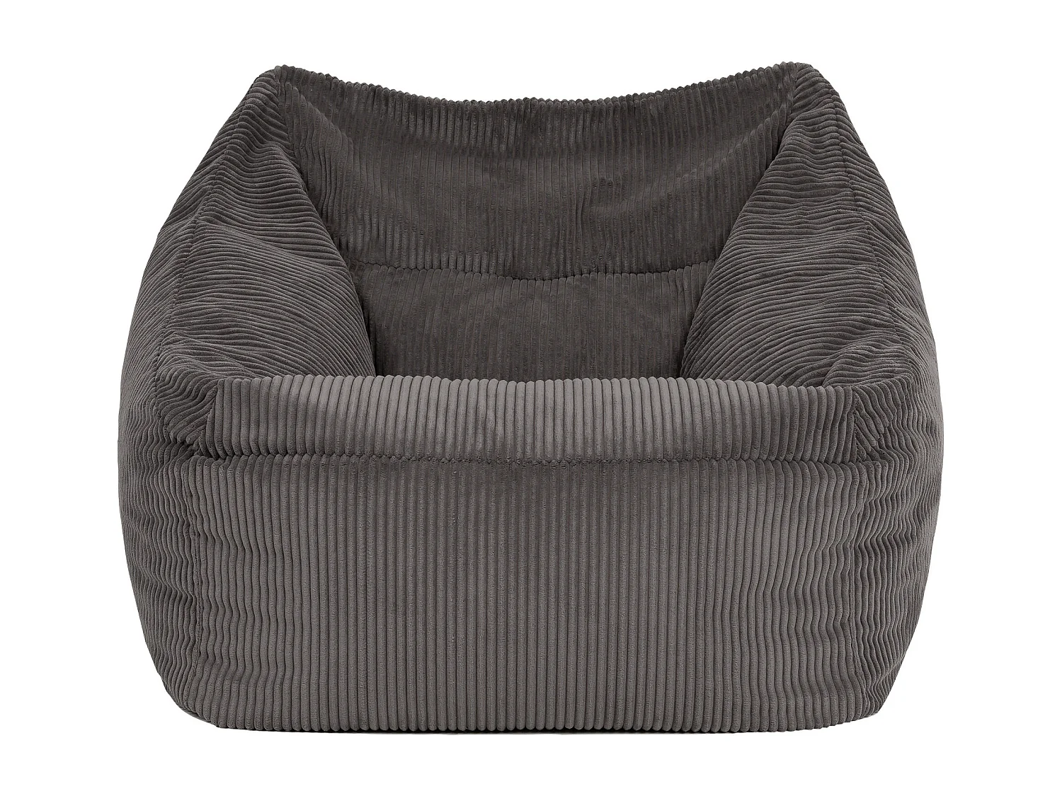 Pouf fauteuil salon ou chambre velours côtelé gris anthracite - NATALIA