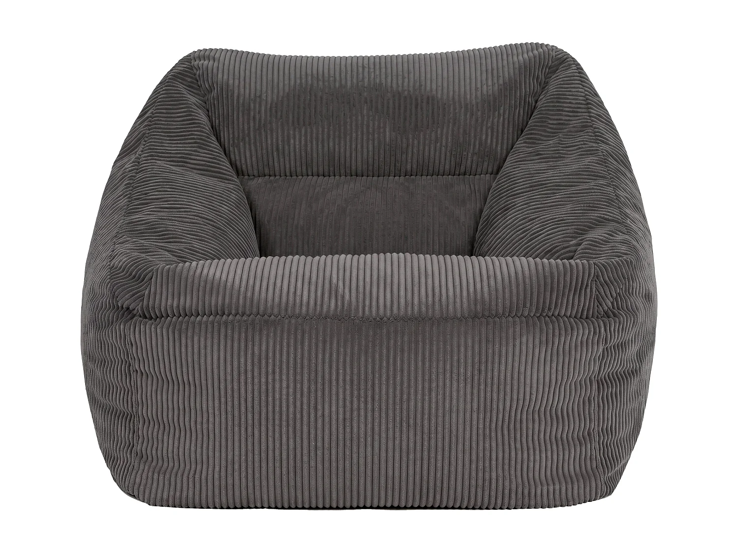 Pouf fauteuil salon ou chambre velours côtelé gris anthracite - NATALIA