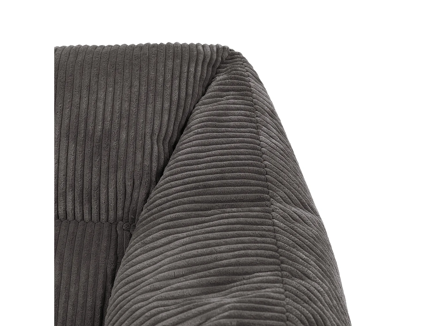 Pouf fauteuil salon ou chambre velours côtelé gris anthracite - NATALIA