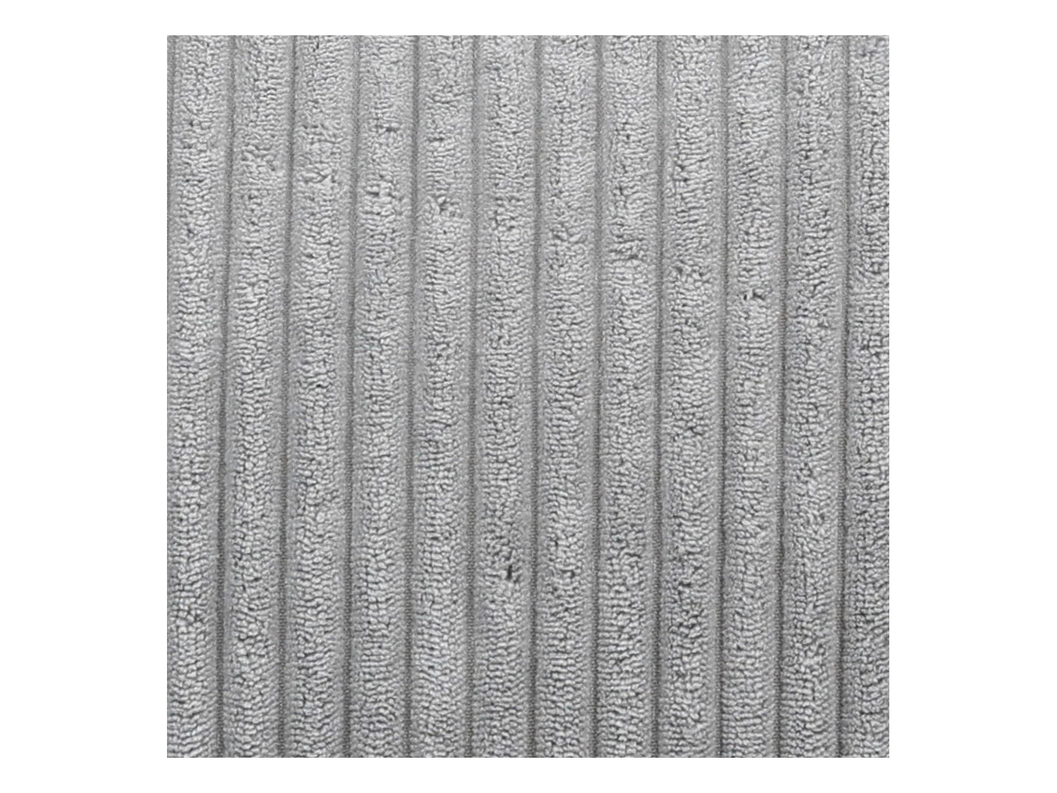 Pouf classique et son repose-pied velours côtelé, gris - KINGSTON