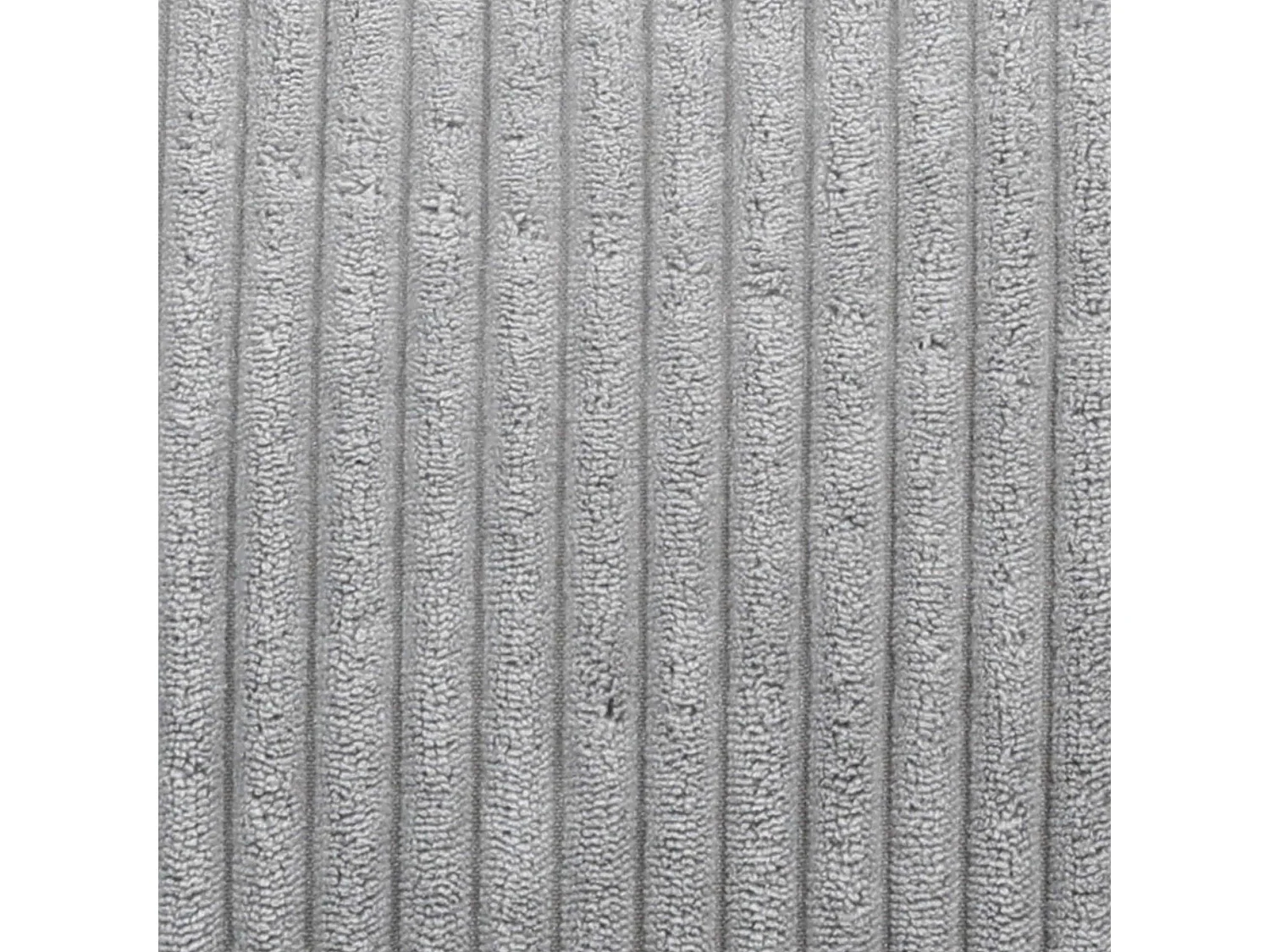 Pouf classique et son repose-pied carré velours côtelé, gris, chambre et salon - KINGSTON