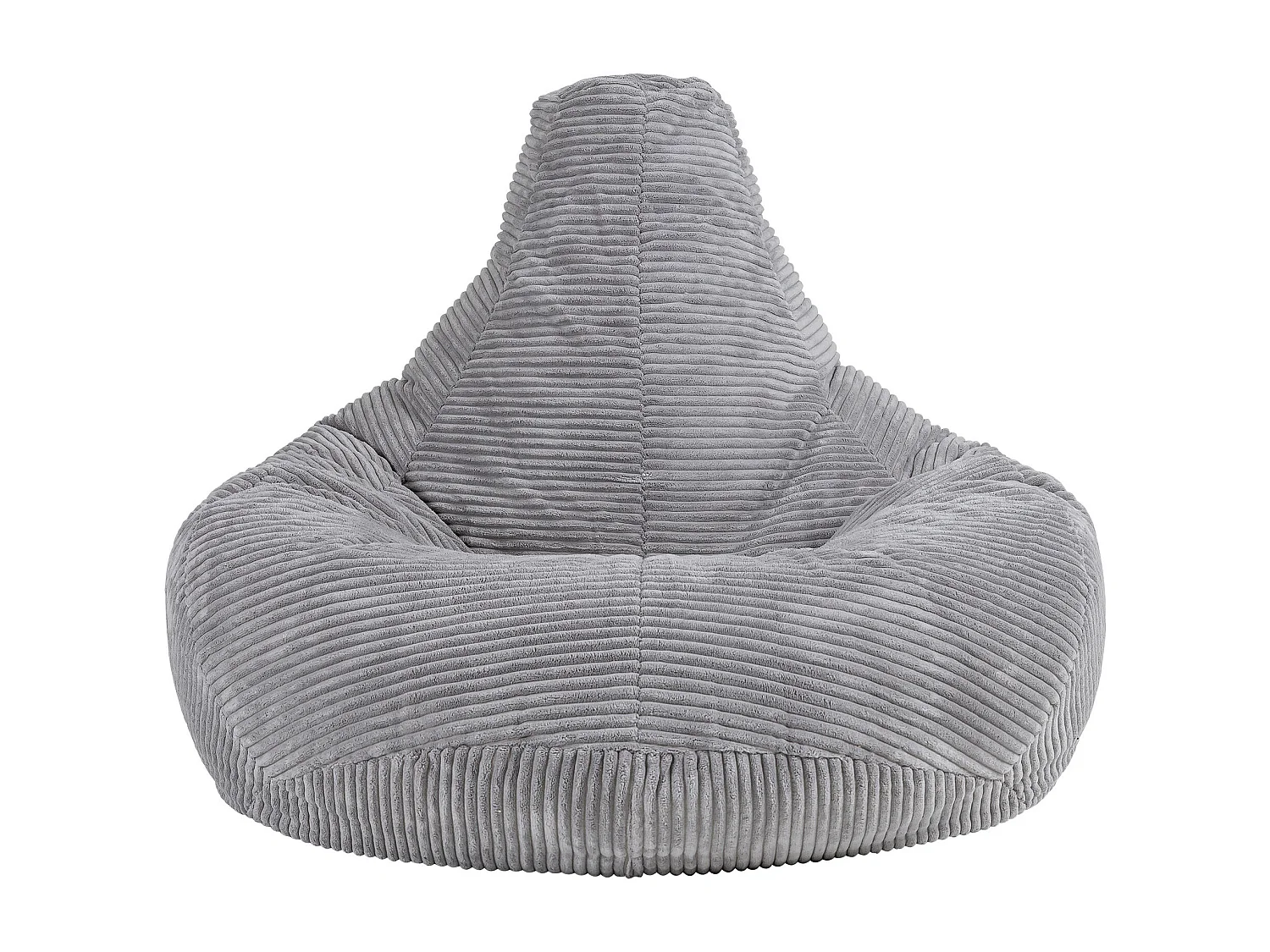 Pouf inclinable velours côtelé, gris - DALTON