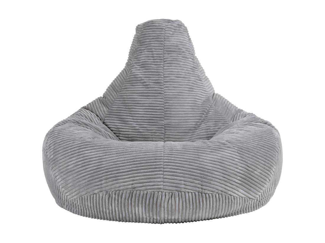vente unique Pouf inclinable velours côtelé gris - DALTON
