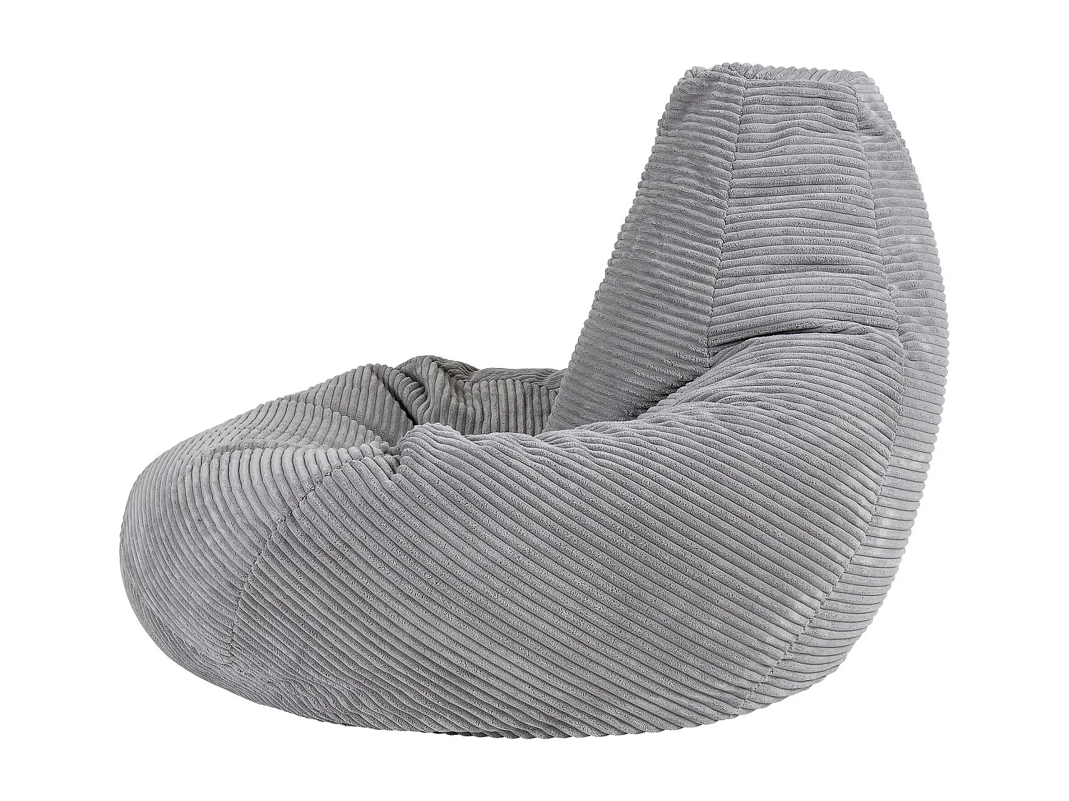 Pouf inclinable velours côtelé, gris - DALTON