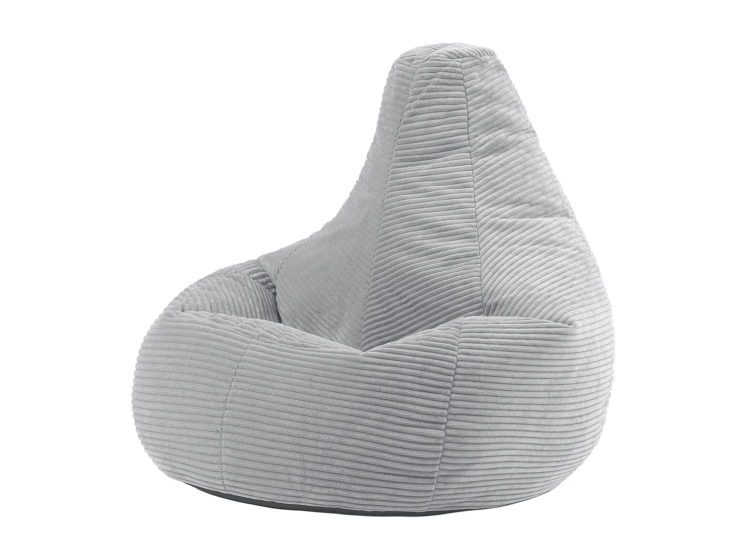 Pouf inclinable velours côtelé, gris - DALTON