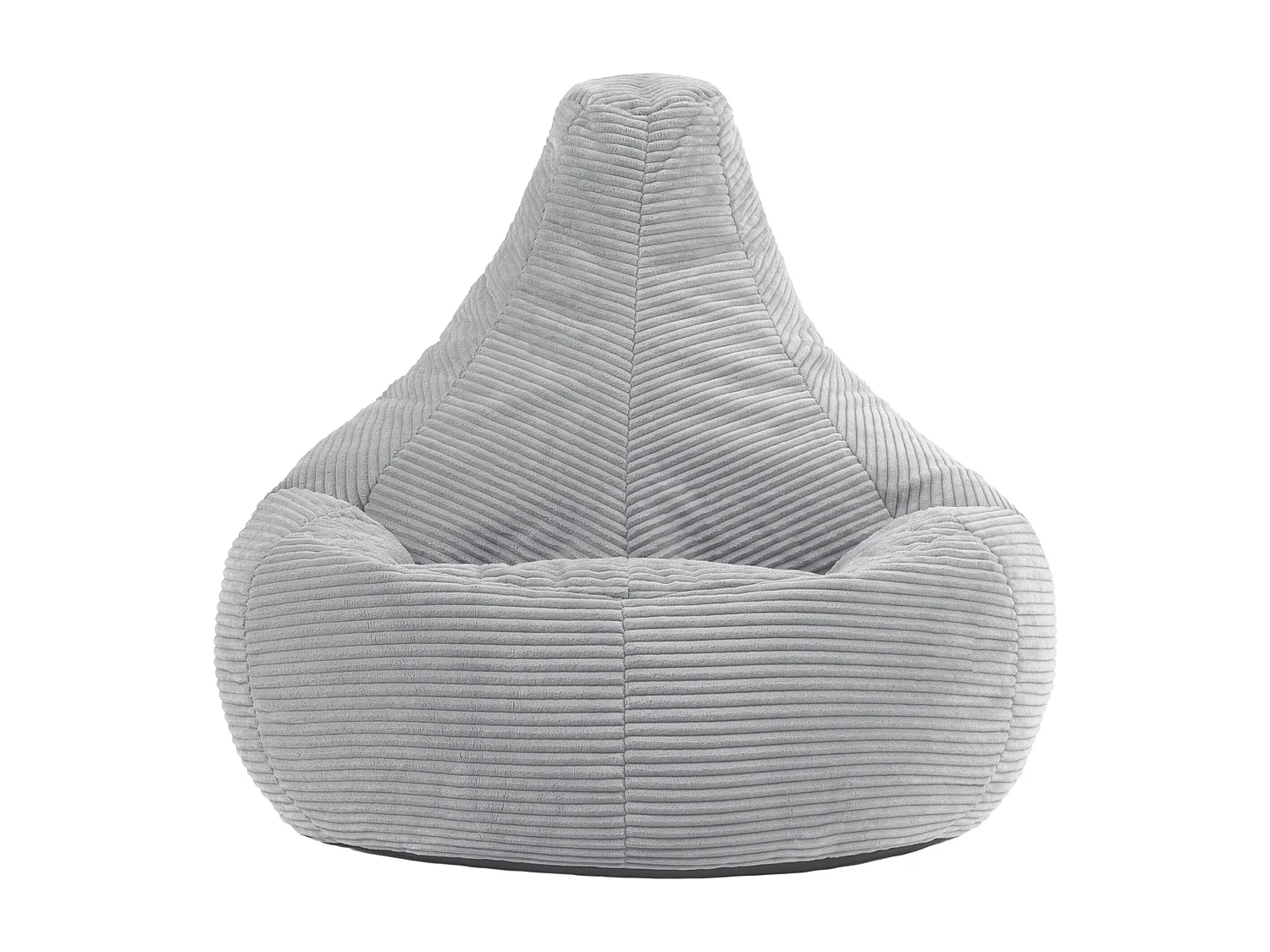 Pouf inclinable velours côtelé, gris - DALTON