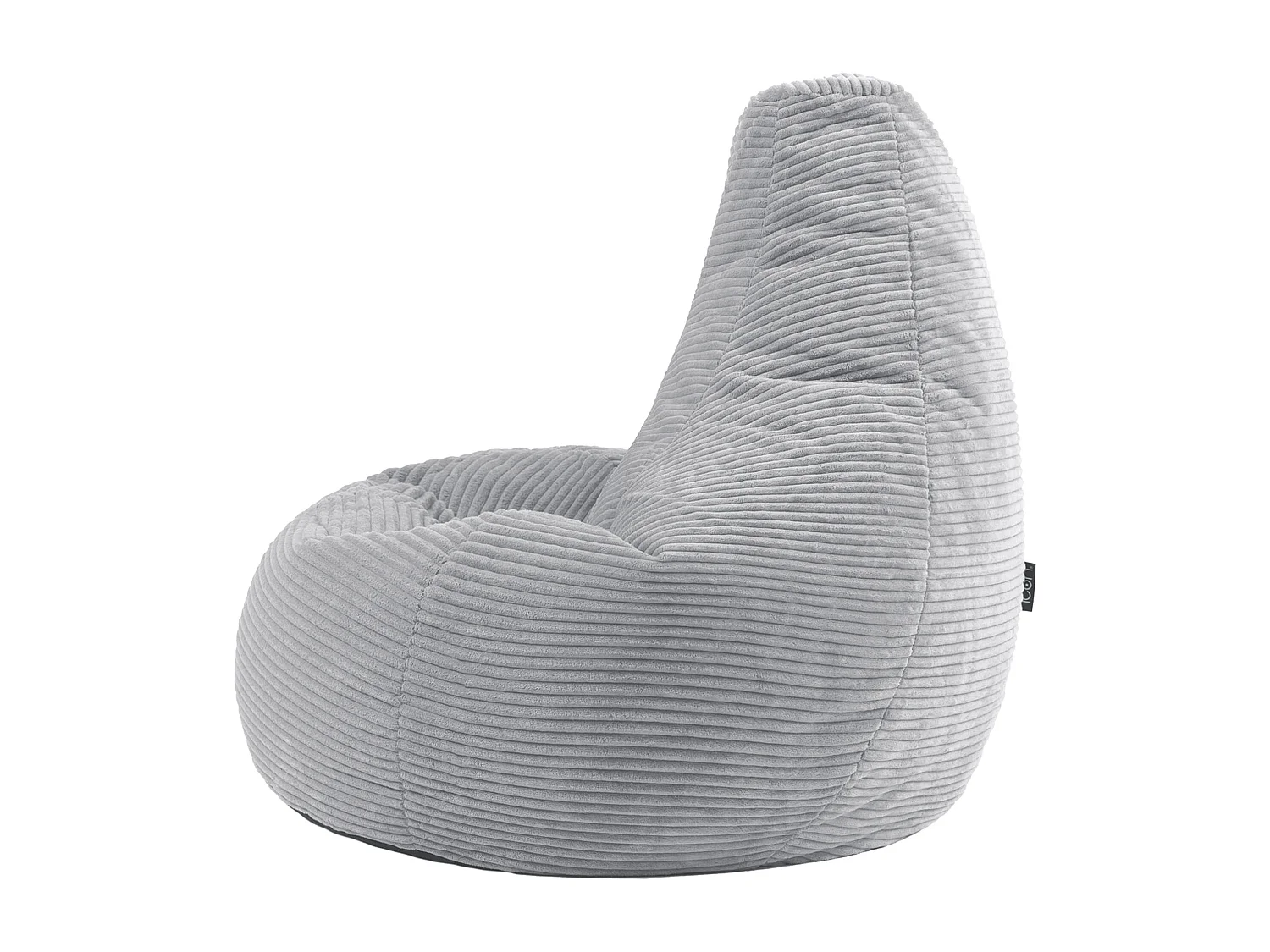 Pouf inclinable velours côtelé, gris - DALTON