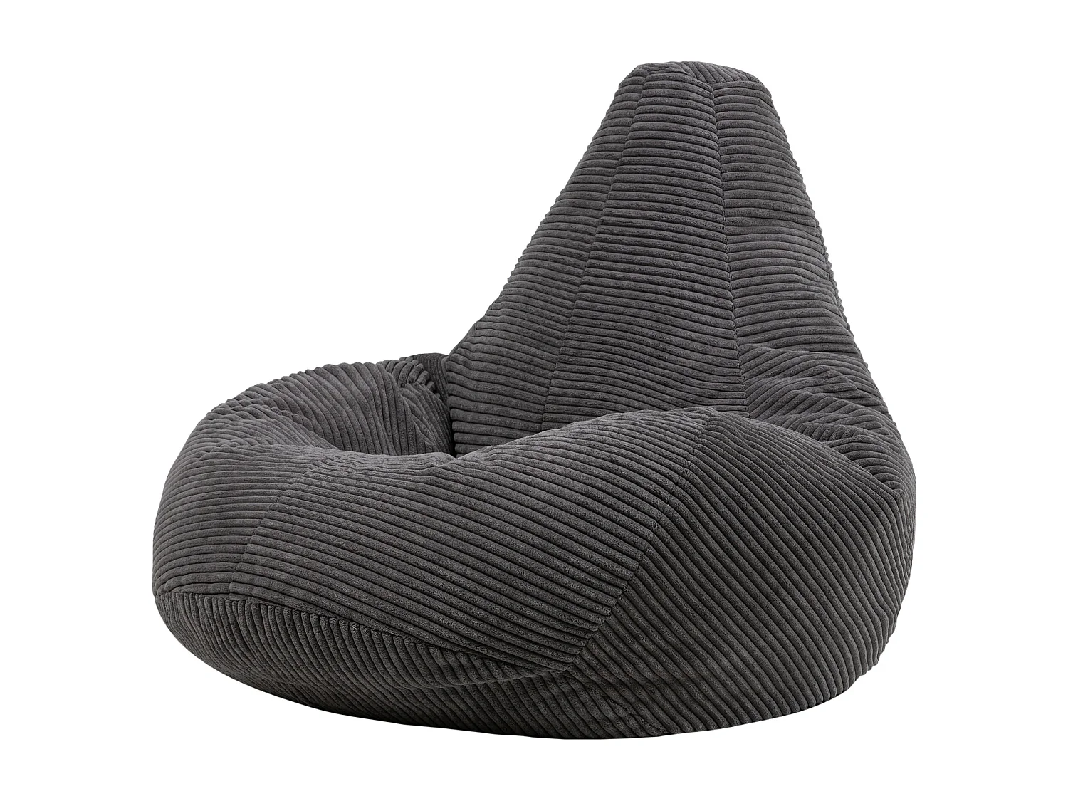 Pouf inclinable velours côtelé, gris anthracite - DALTON