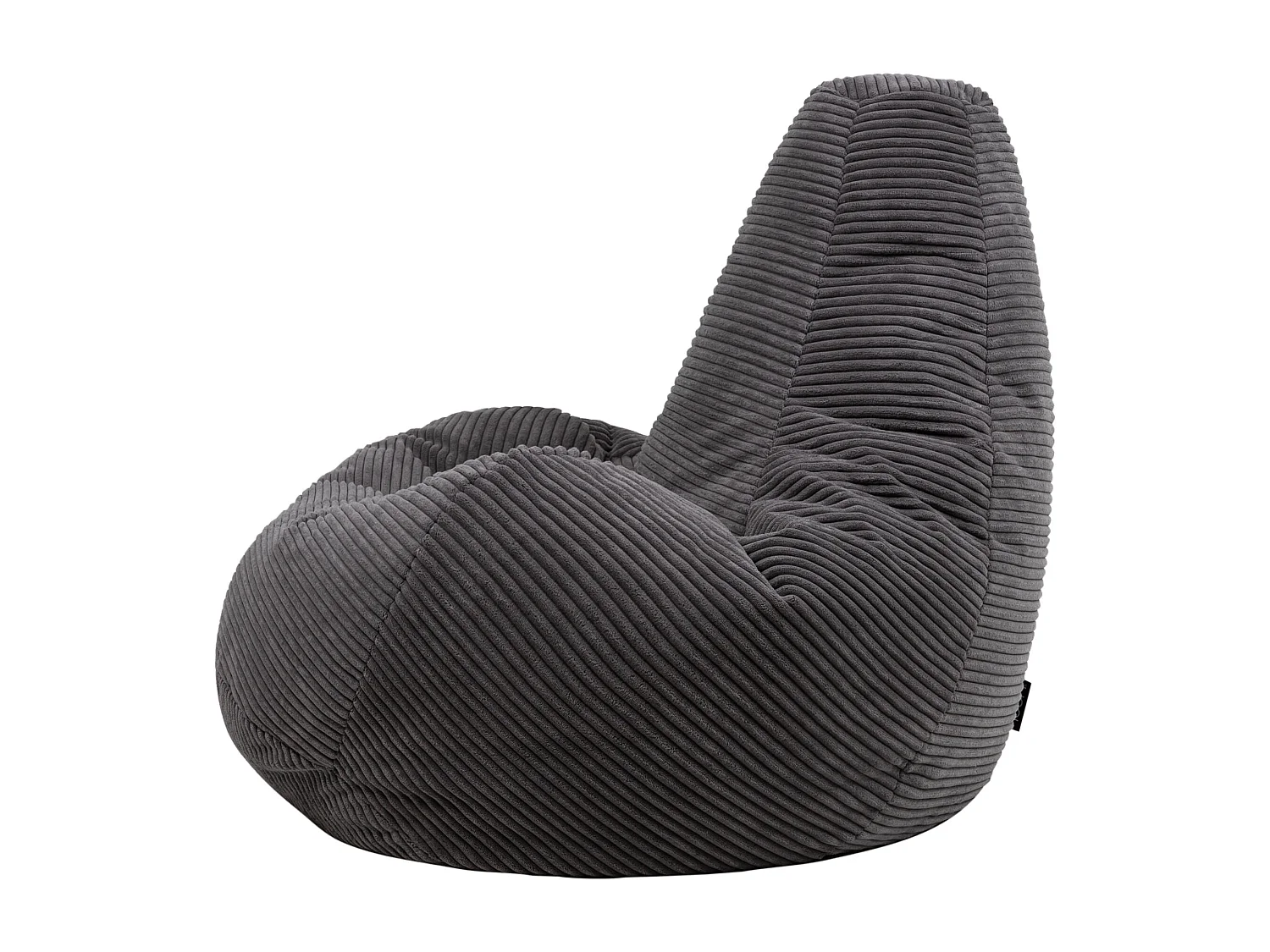Pouf inclinable velours côtelé, gris anthracite - DALTON