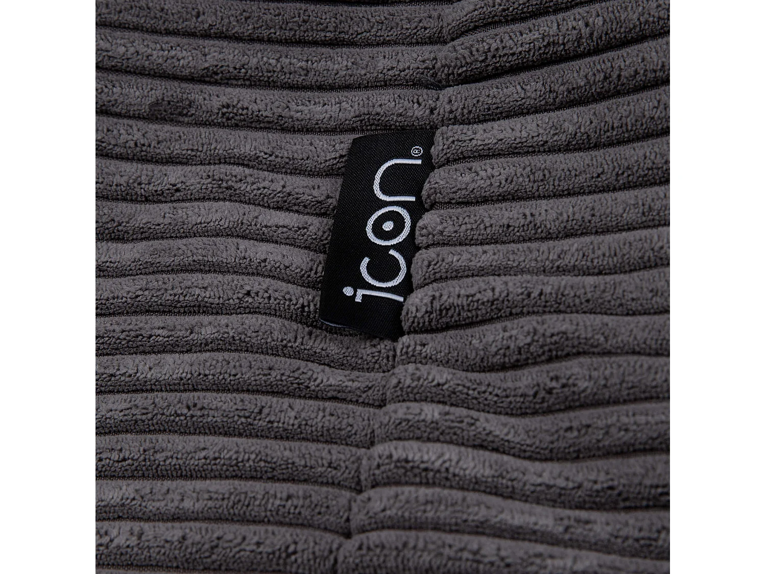 Pouf inclinable velours côtelé, gris anthracite - DALTON