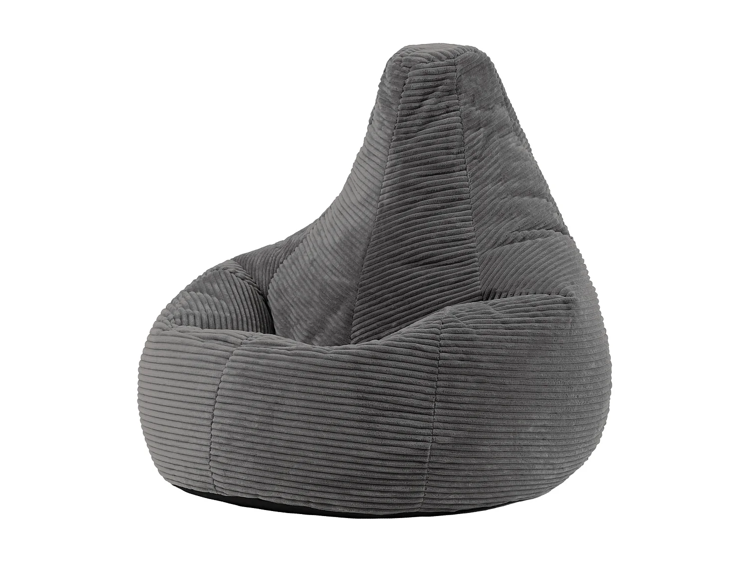 Pouf inclinable velours côtelé, gris anthracite - DALTON