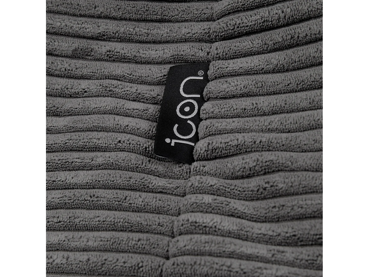 Pouf inclinable velours côtelé, gris anthracite - DALTON