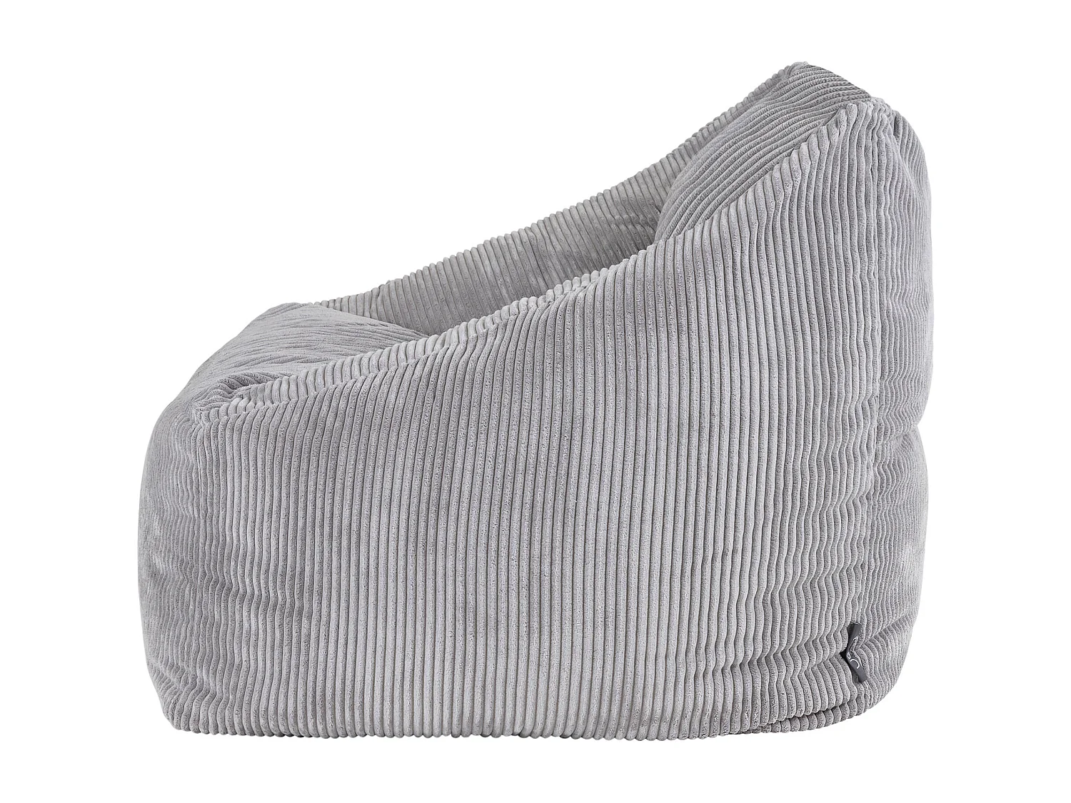 Pouf fauteuil salon ou chambre velours côtelé gris - NATALIA