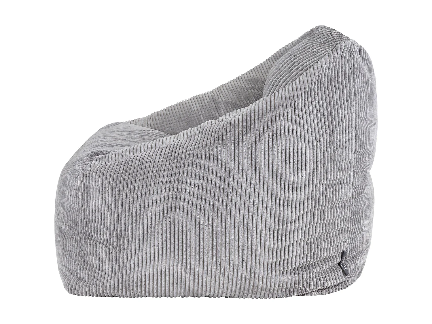 Pouf fauteuil salon ou chambre velours côtelé gris - NATALIA