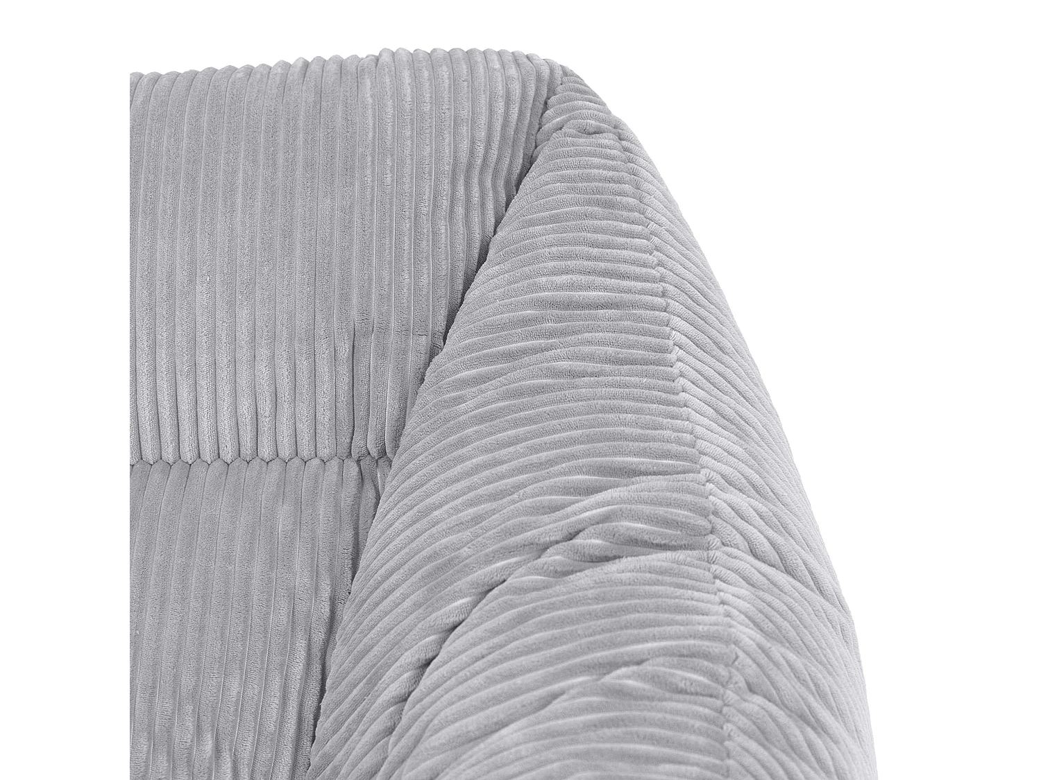 Pouf fauteuil salon ou chambre velours côtelé gris - NATALIA