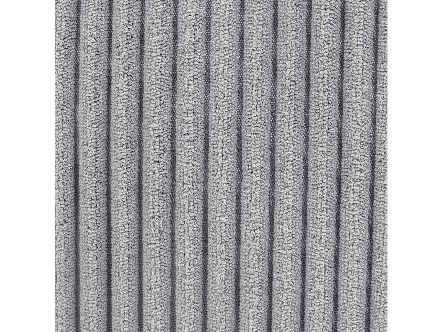 Pouf fauteuil et son repose-pieds carré velours côtelé gris - MORGAN