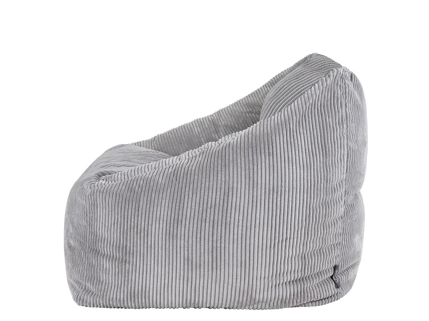 Pouf fauteuil et son repose-pieds carré velours côtelé gris, salon ou chambre - NATALIA