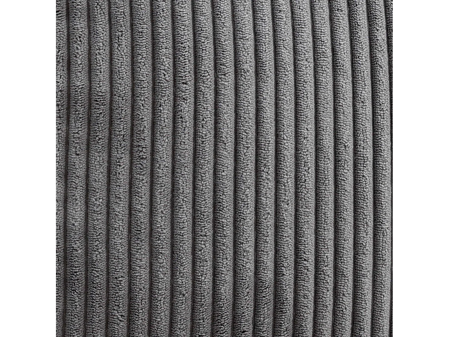 Pouf classique et son repose-pied carré velours côtelé, gris anthracite, chambre et salon - KINGSTON