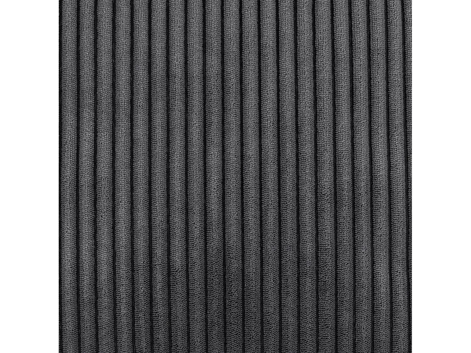 Pouf classique et son repose-pied carré velours côtelé, gris anthracite, chambre et salon - KINGSTON