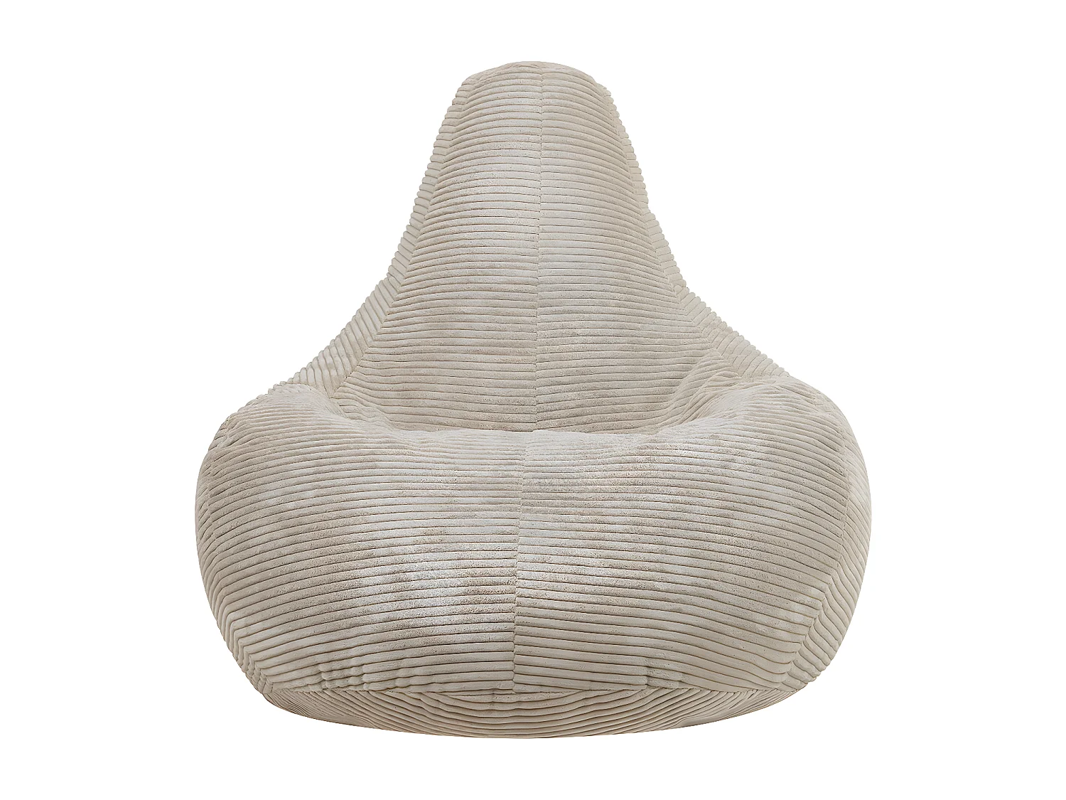 Pouf inclinable velours côtelé, beige - DALTON