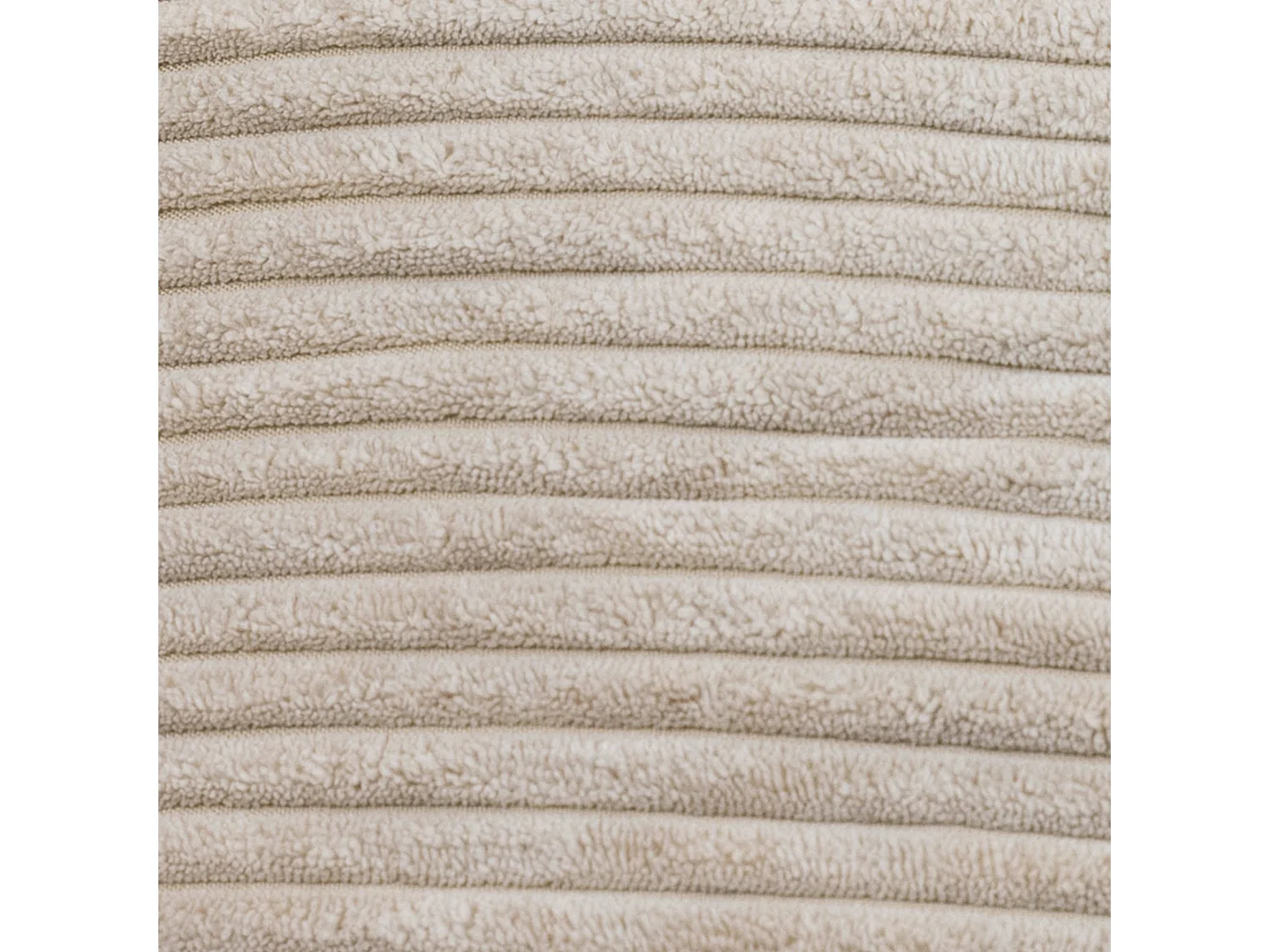 Pouf inclinable velours côtelé, beige - DALTON