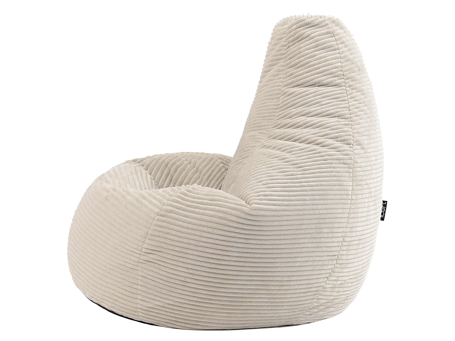 Pouf inclinable velours côtelé, beige - DALTON