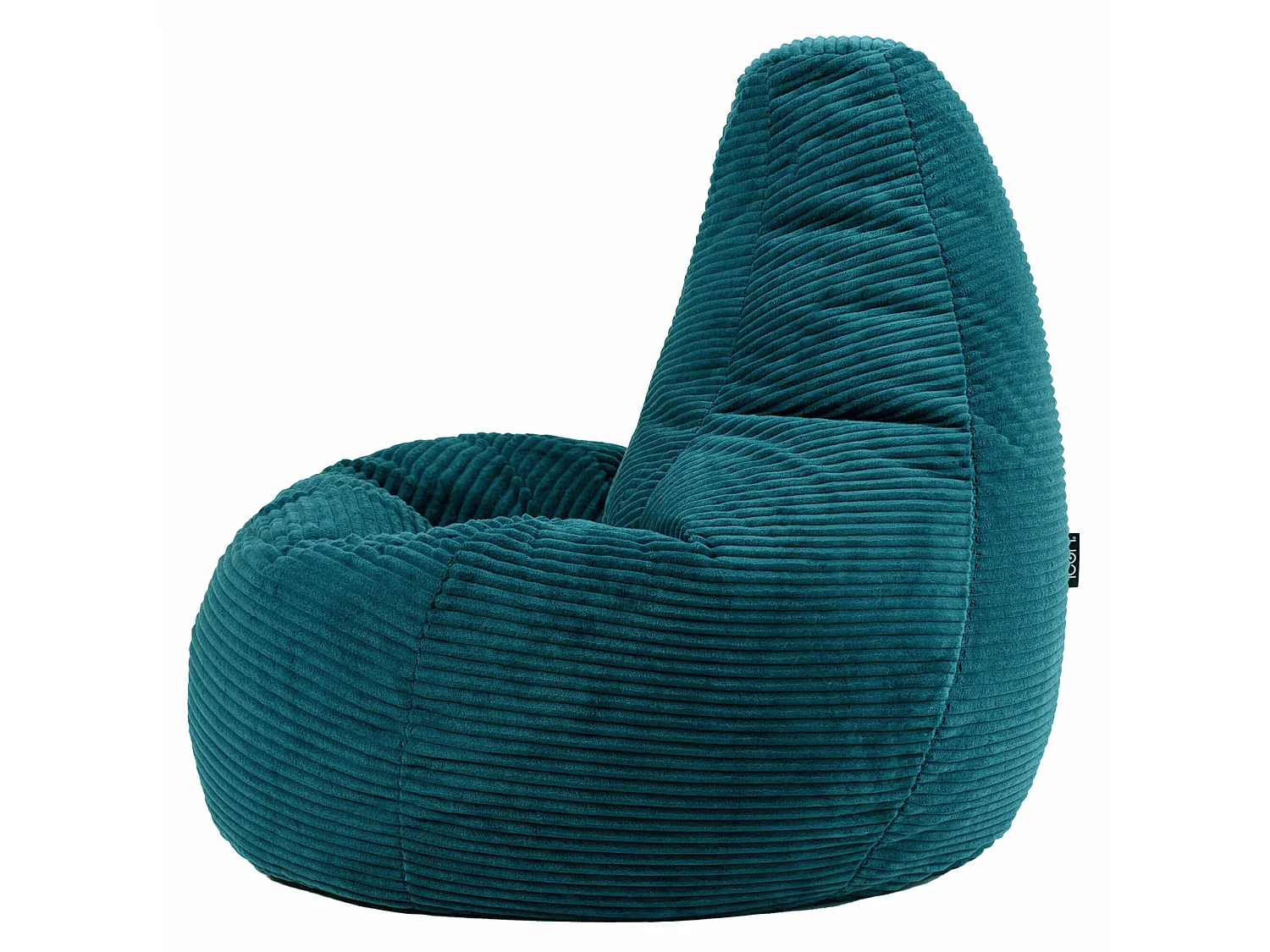 Pouf inclinable velours côtelé, bleu canard - DALTON