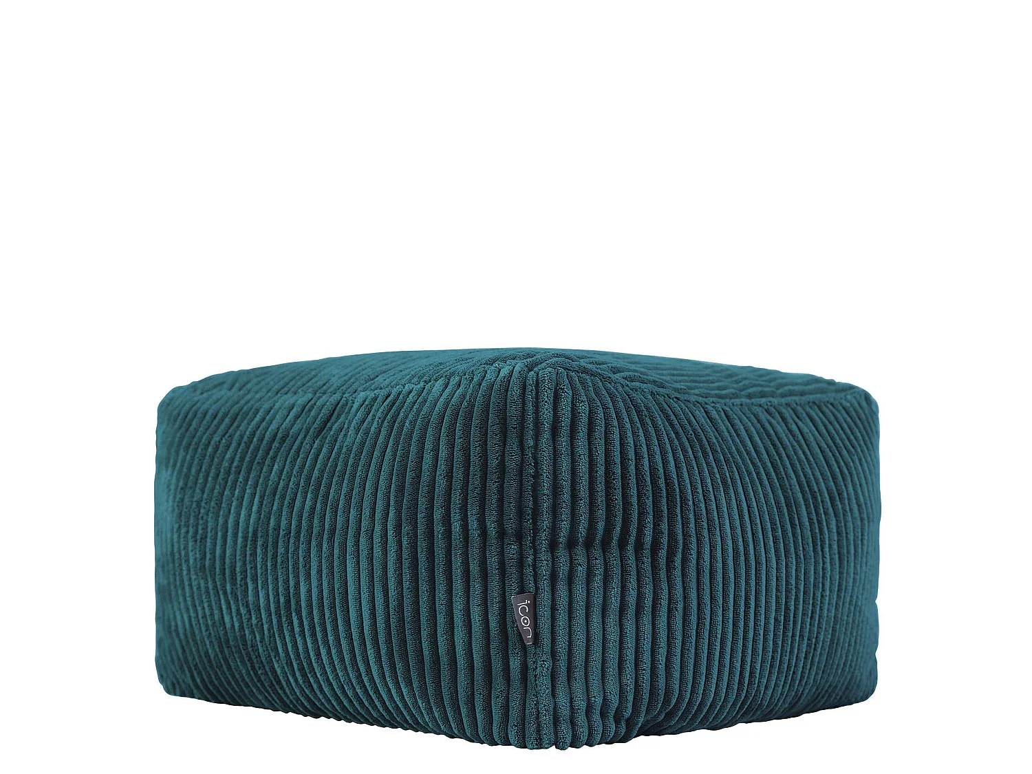 Pouf inclinable velours côtelé, bleu canard - DALTON