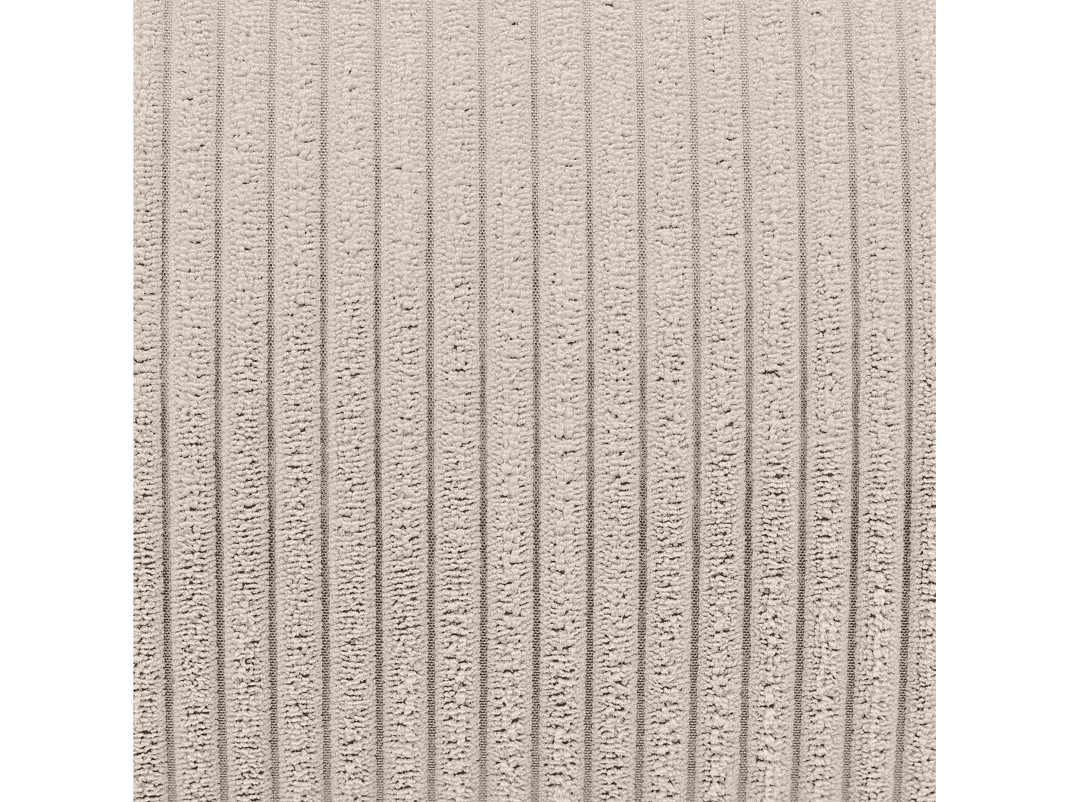 Pouf classique et son repose-pied carré velours côtelé, beige galet, chambre et salon  - KINGSTON