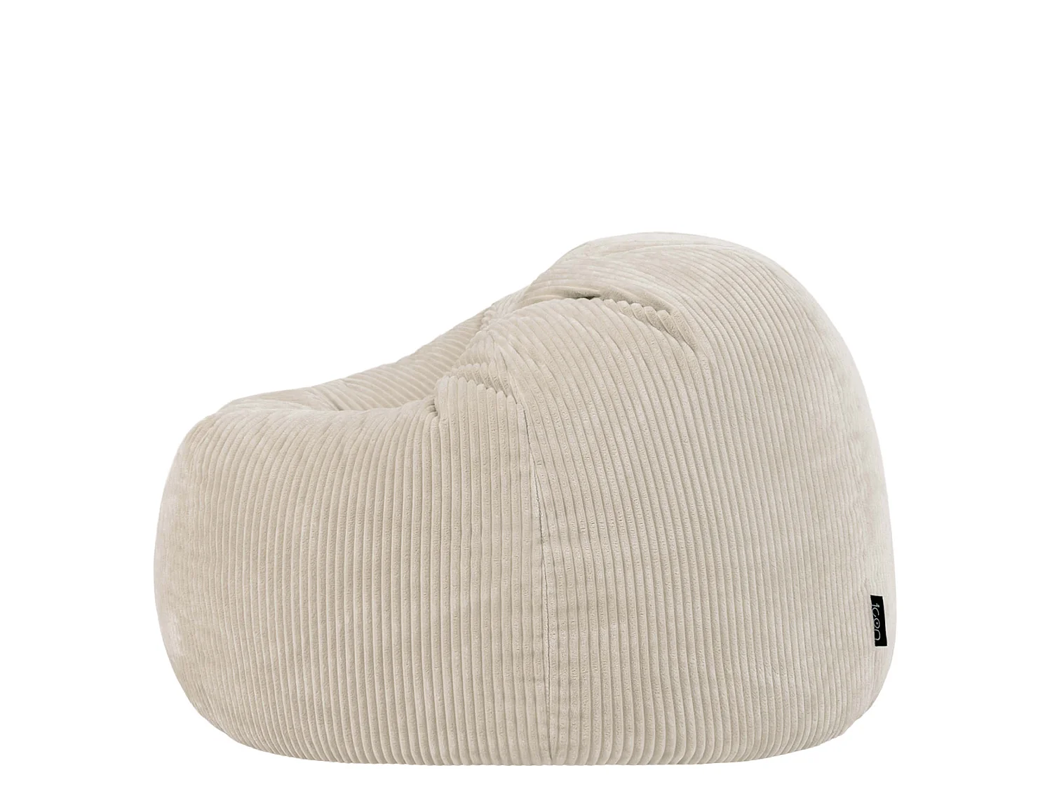 Pouf classique et son repose-pied carré velours côtelé, beige galet, chambre et salon  - KINGSTON