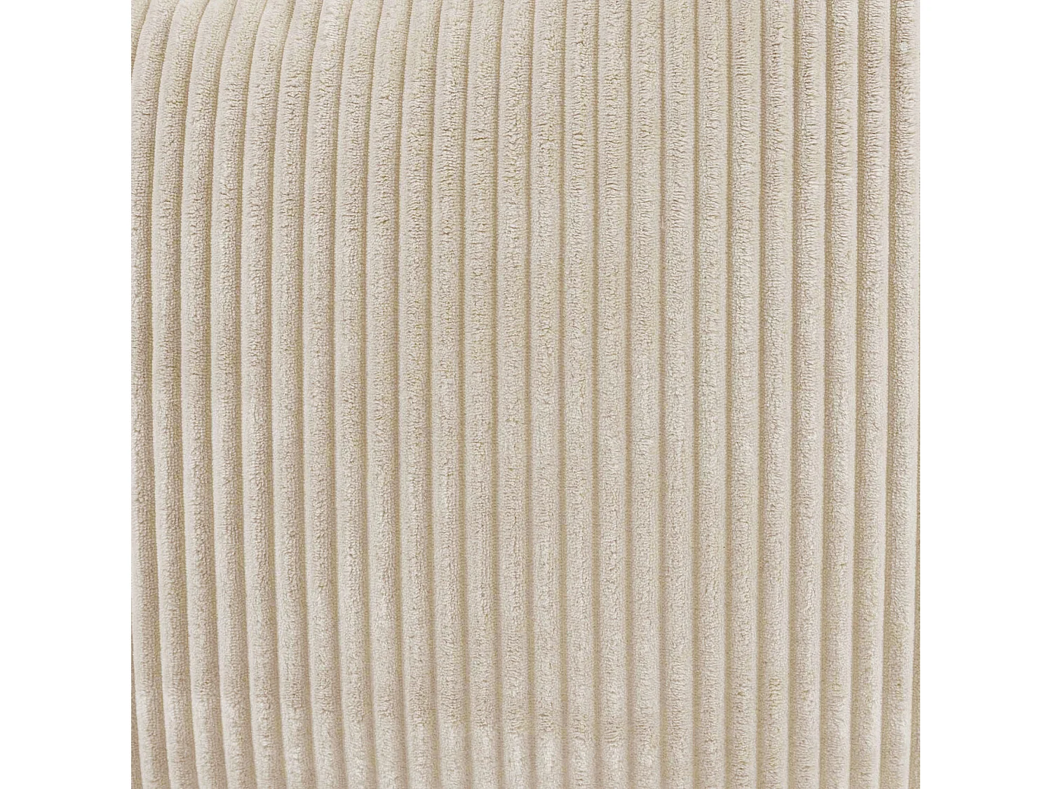 Pouf classique et son repose-pied carré velours côtelé, beige galet, chambre et salon  - KINGSTON