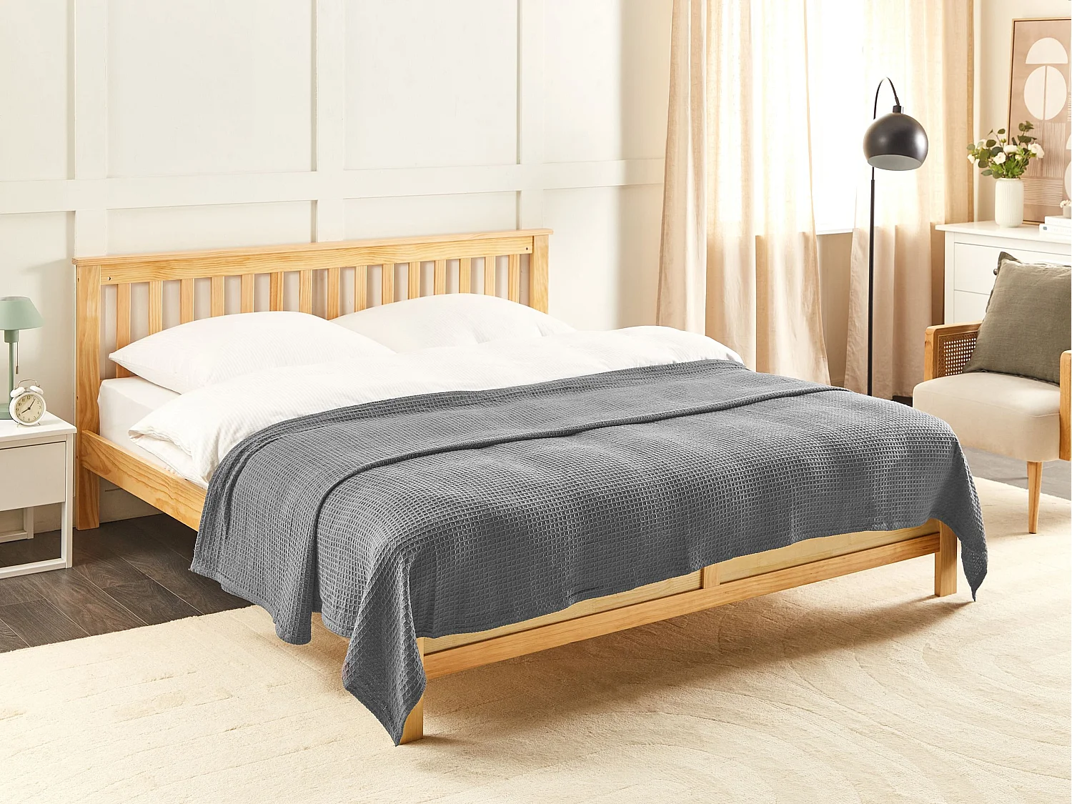 Couvre-lits RAGALA Coton 220 x 240 cm Gris foncé