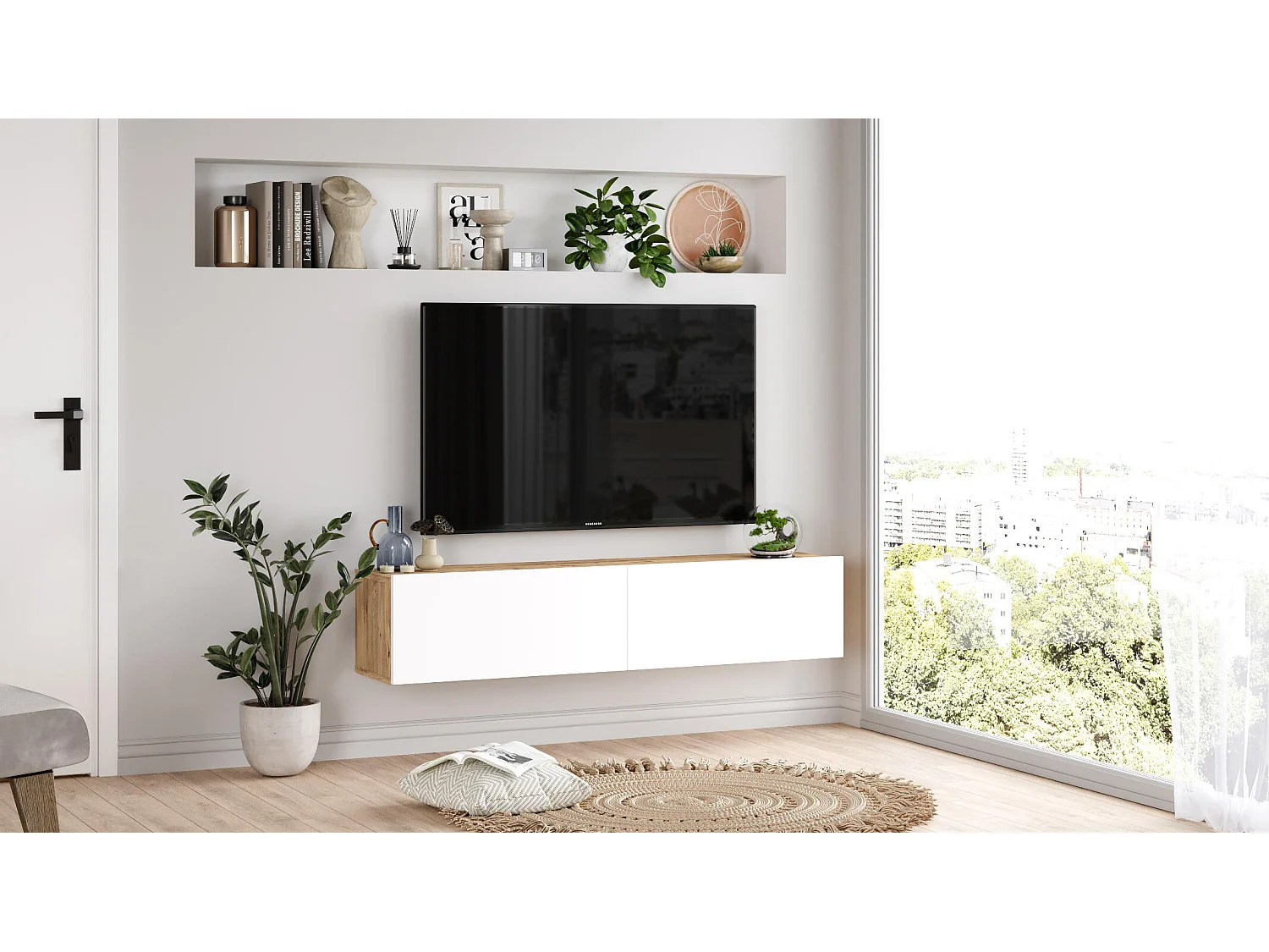 Tv Meubel FUTURE10 RTV140 2D 140x32x30 Wit