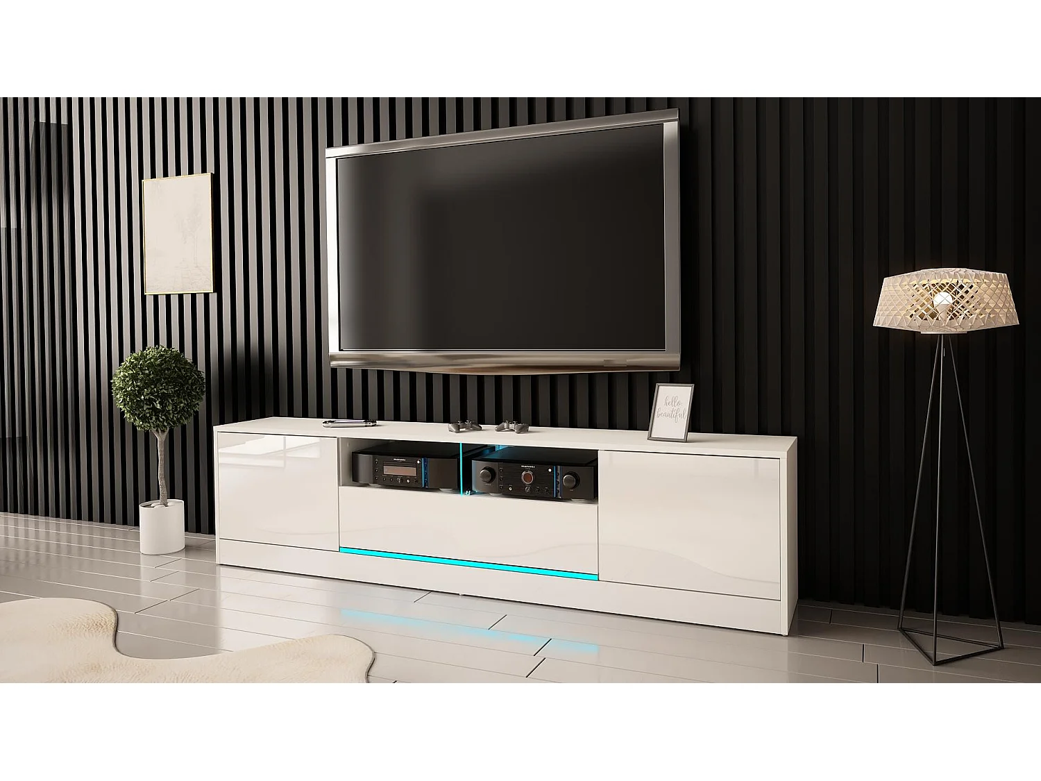 Tv Meubel DISPARO RTV200 2D 200x34x61 Wit