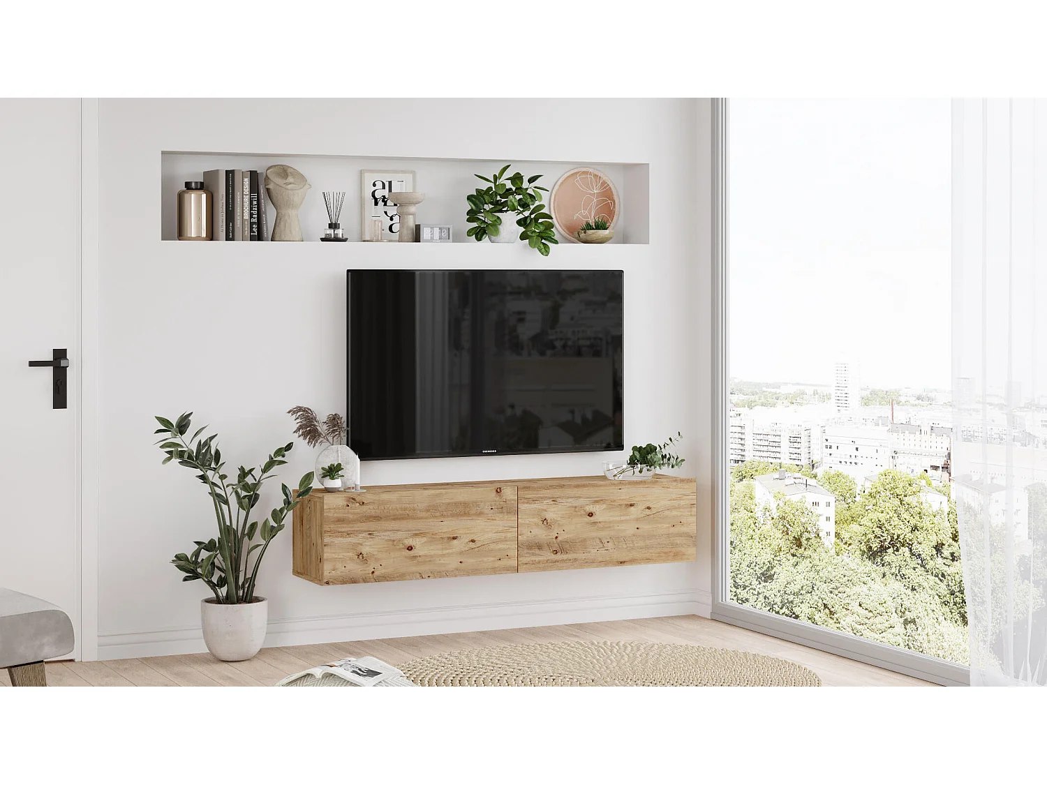 Muebles Tv FUTURE10 RTV140 2D 140x32x30 Natural