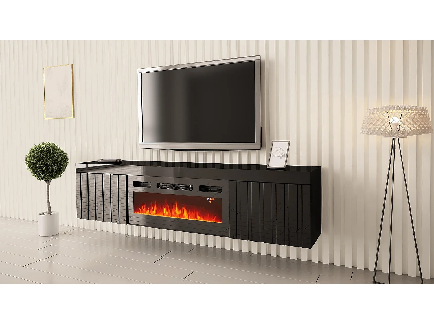 Meuble Tv KNOXVILLE RTV180 2D 180x35x45 Noir