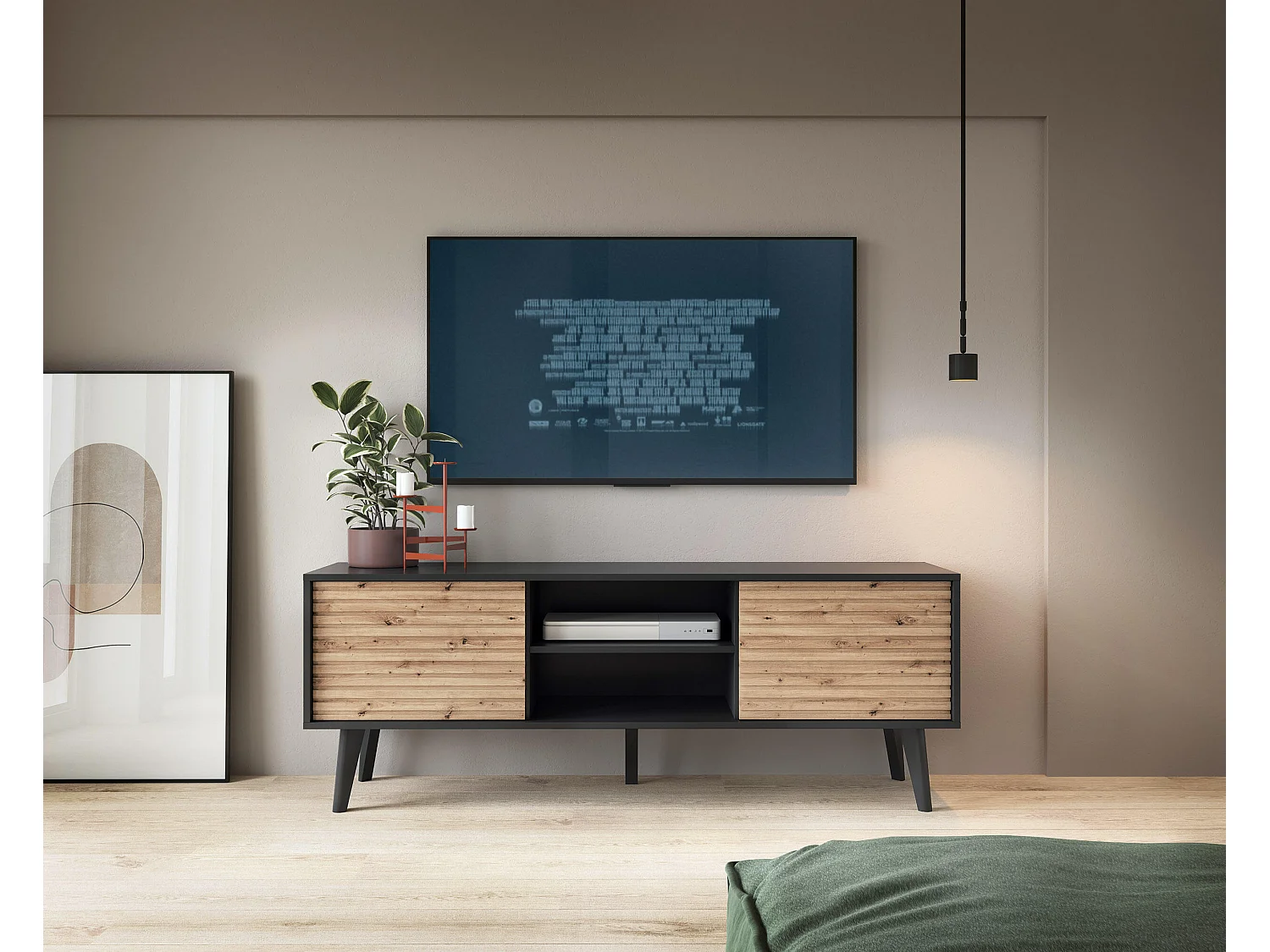 Tv Meubel WILLOW RTV154 2D 154x39x56 Zwart