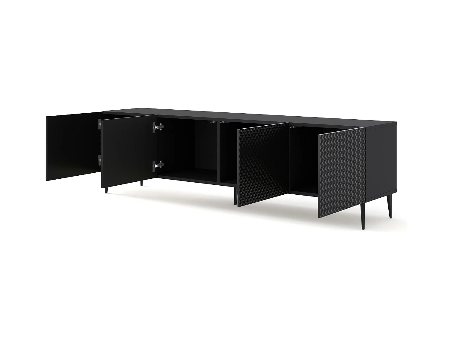 Meuble Tv RAVENNA C RTV200 4D 200x42x56 Noir