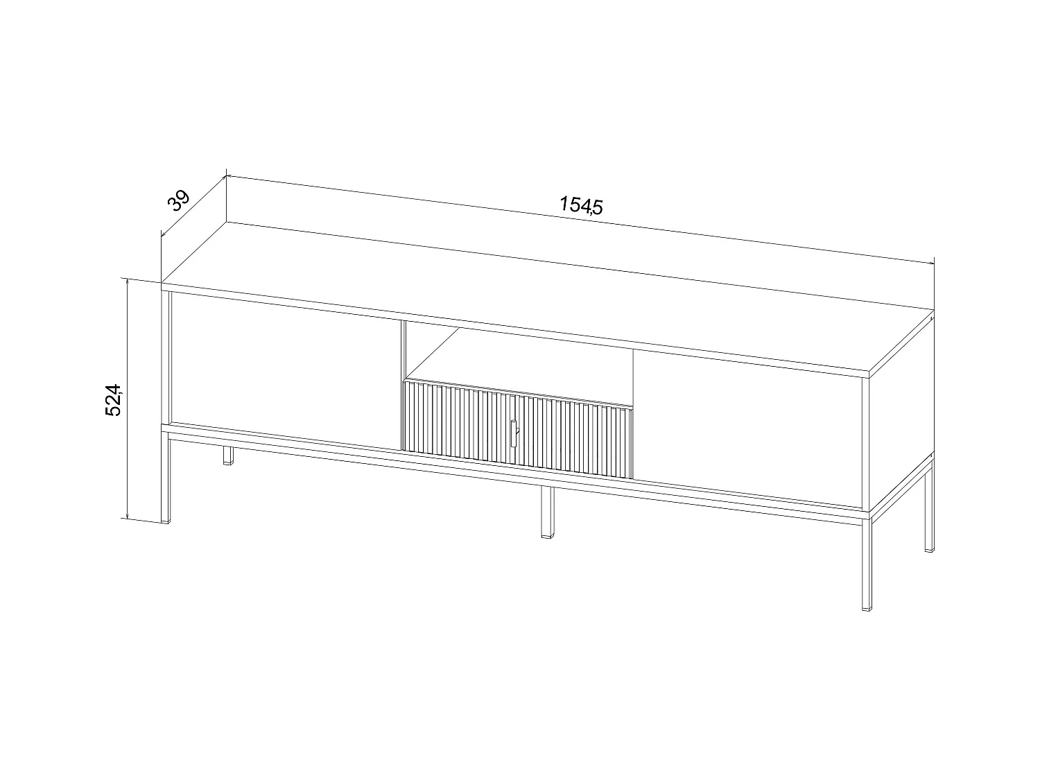 Meuble Tv MAGGIORE RTV154 2D1D 154x39x53 Beige